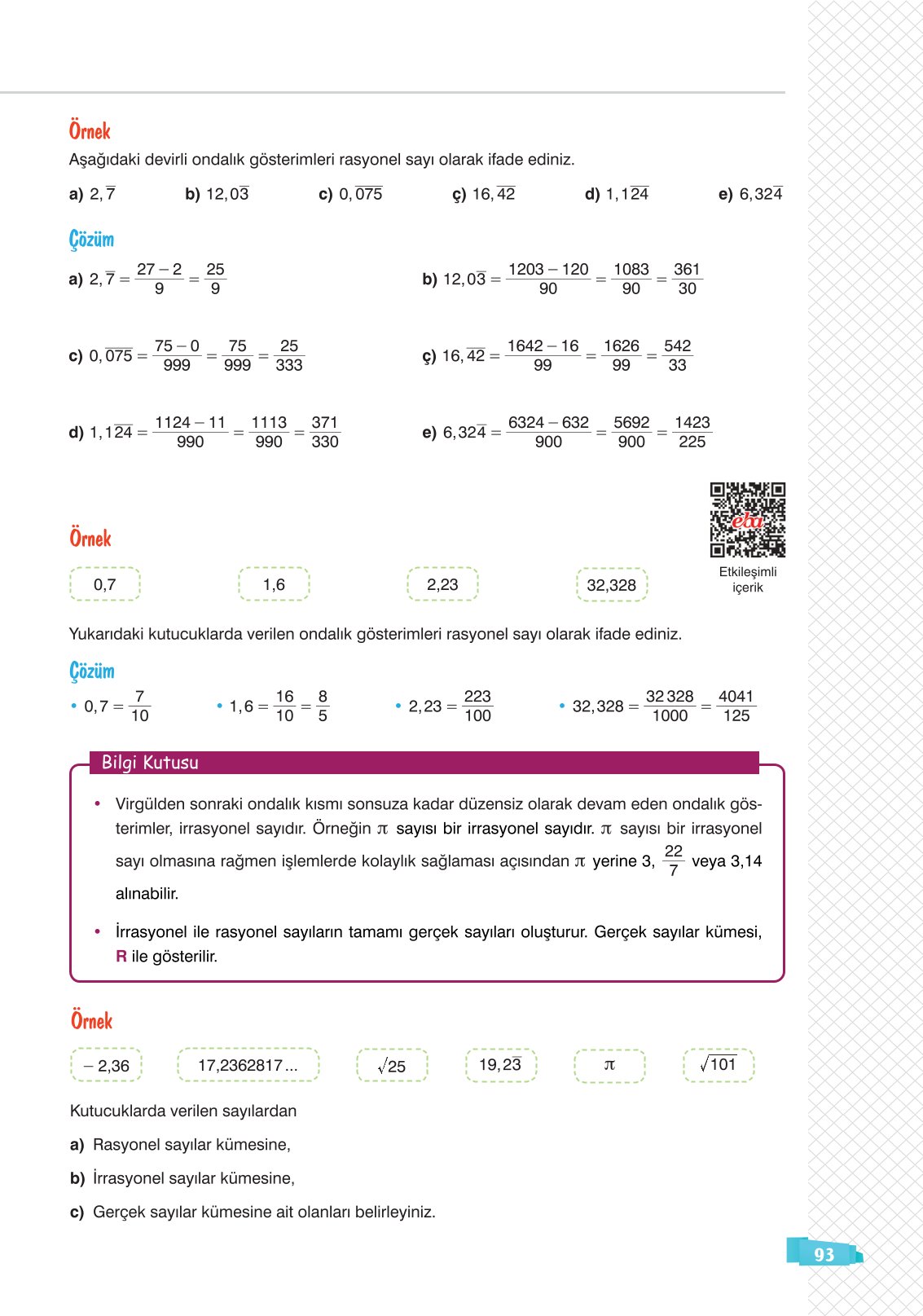 8. Sınıf Sonuç Yayınları Matematik Ders Kitabı Sayfa 93 Cevapları 8. Sınıf Sonuç Yayınları Matematik Ders Kitabı Sayfa 93 Cevapları