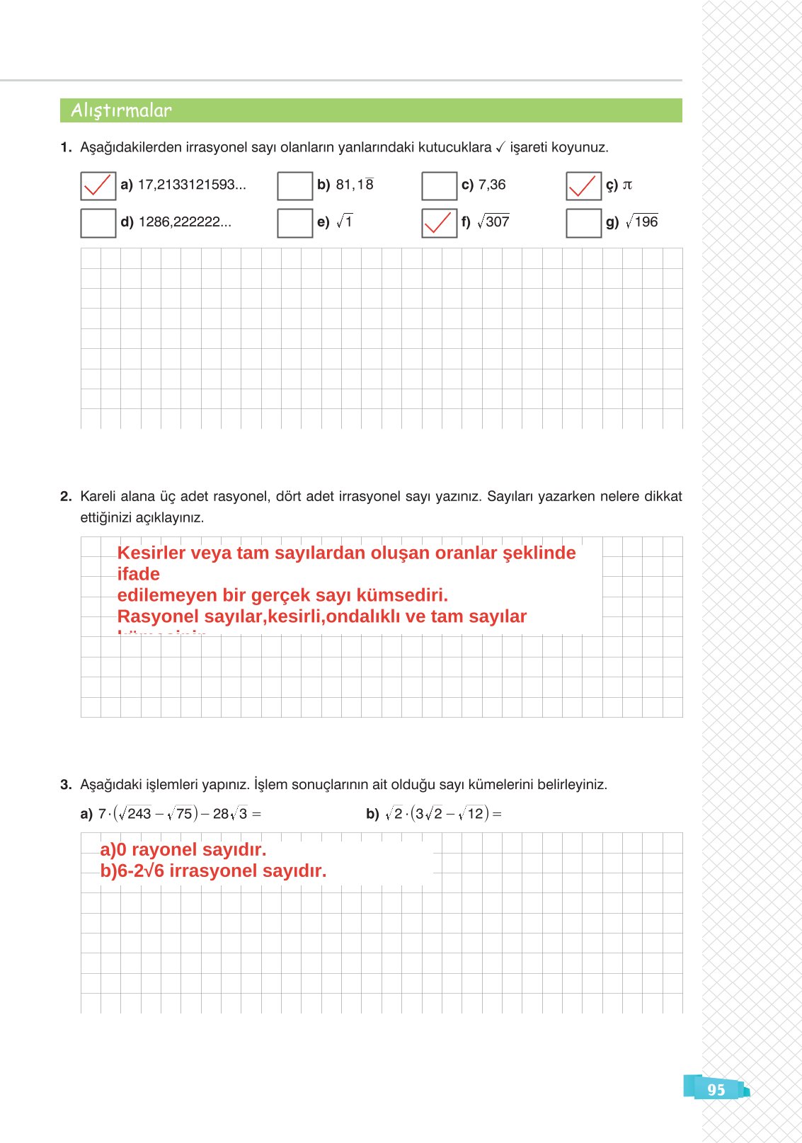 8. Sınıf Sonuç Yayınları Matematik Ders Kitabı Sayfa 95 Cevapları 8. Sınıf Sonuç Yayınları Matematik Ders Kitabı Sayfa 95 Cevapları