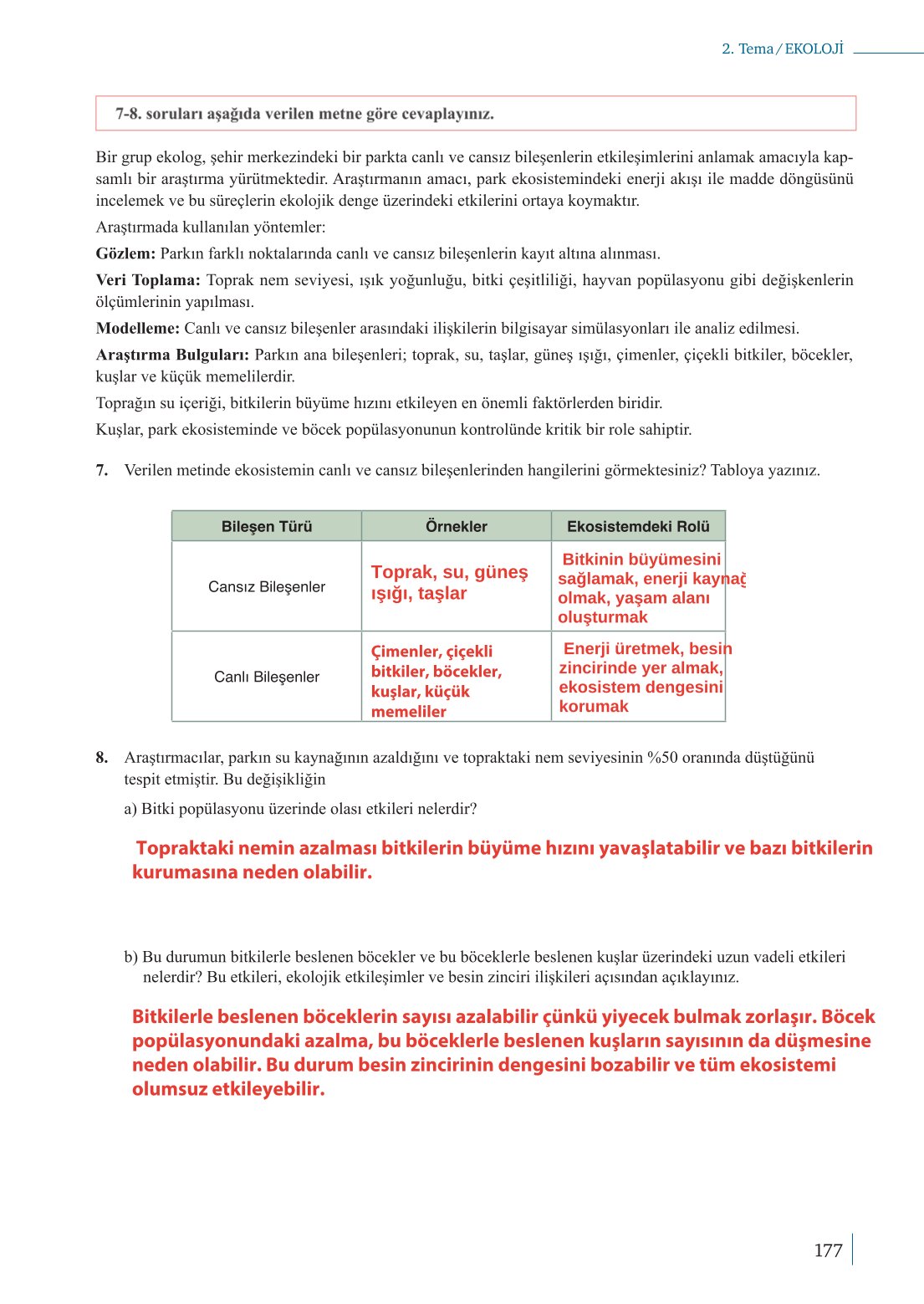 10. Sınıf Meb Yayınları Biyoloji Ders Kitabı Sayfa 177 Cevapları 10. Sınıf Meb Yayınları Biyoloji Ders Kitabı Sayfa 177 Cevapları
