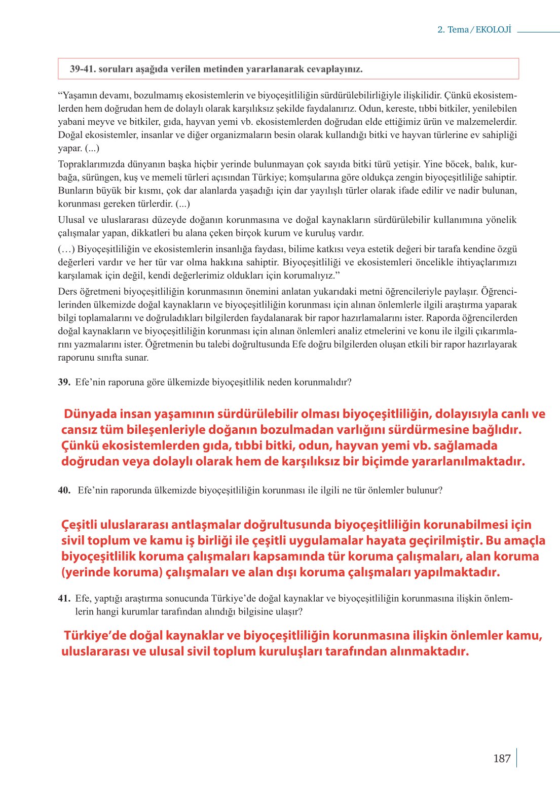 10. Sınıf Meb Yayınları Biyoloji Ders Kitabı Sayfa 187 Cevapları 10. Sınıf Meb Yayınları Biyoloji Ders Kitabı Sayfa 187 Cevapları