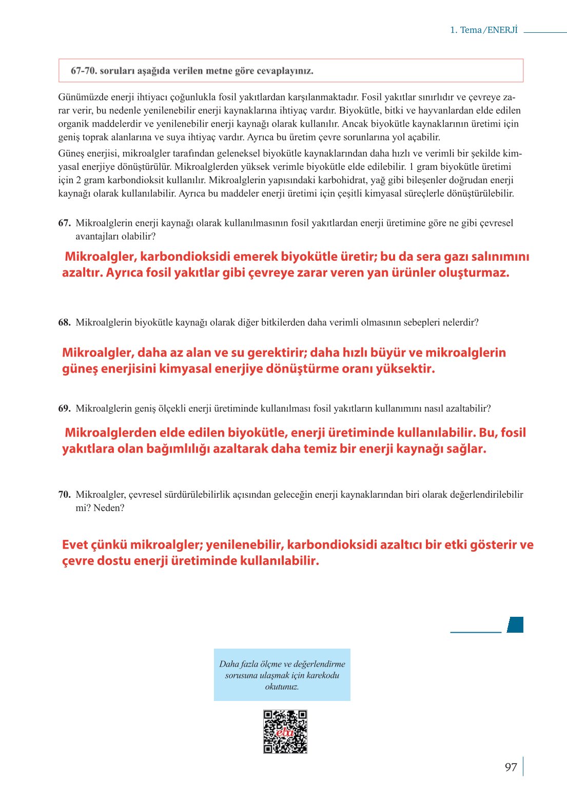 10. Sınıf Meb Yayınları Biyoloji Ders Kitabı Sayfa 97 Cevapları