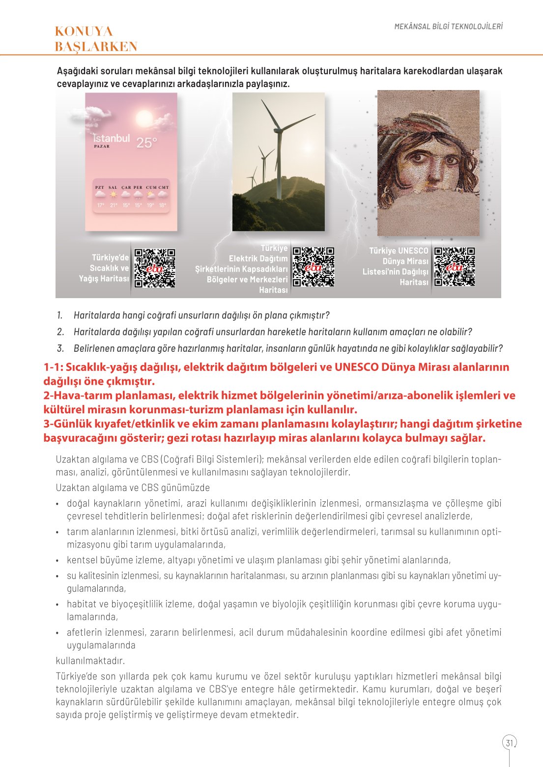 10. Sınıf Meb Yayınları Coğrafya Ders Kitabı Sayfa 31 Cevapları 10. Sınıf Meb Yayınları Coğrafya Ders Kitabı Sayfa 31 Cevapları