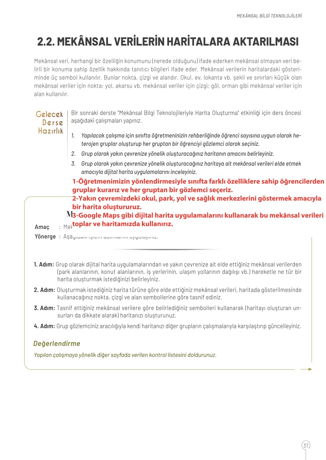 10. Sınıf Meb Yayınları Coğrafya Ders Kitabı Sayfa 37 Cevapları