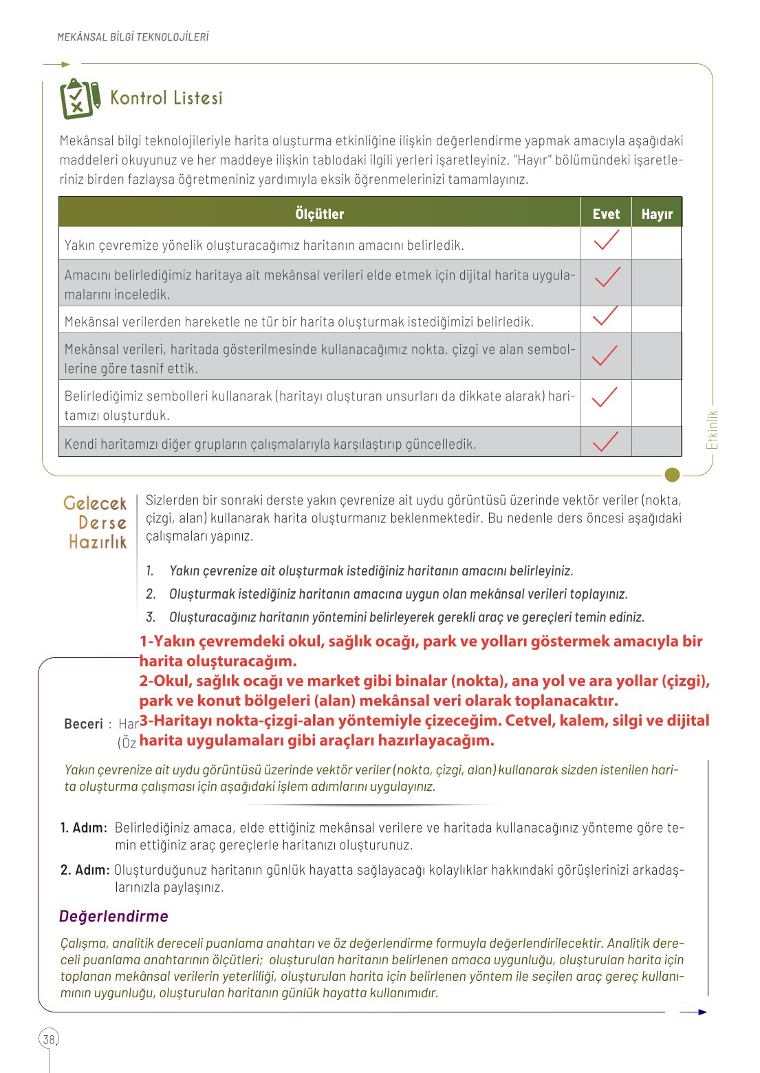 10. Sınıf Meb Yayınları Coğrafya Ders Kitabı Sayfa 38 Cevapları