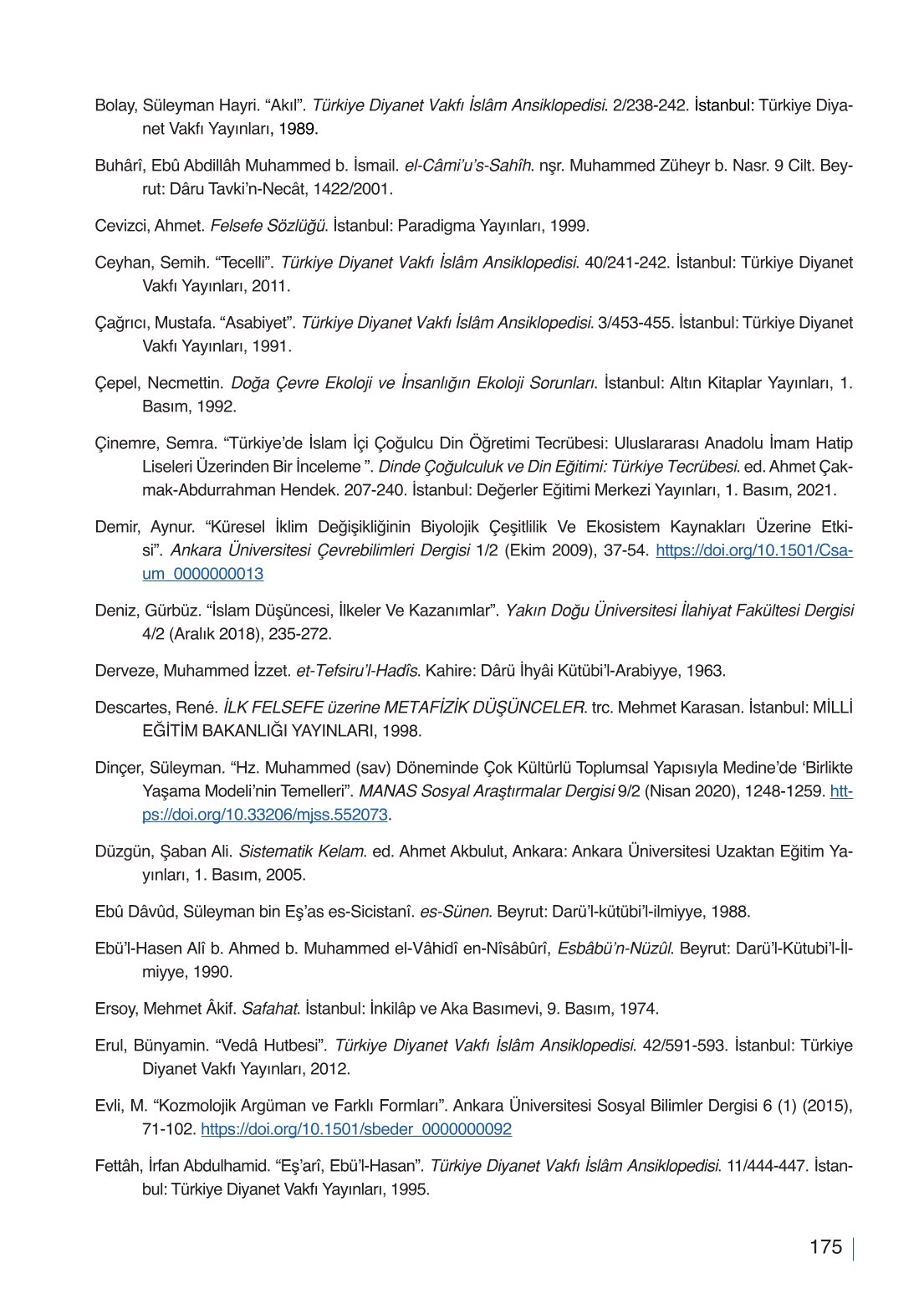 10. Sınıf Meb Yayınları Din Kültürü Ve Ahlak Bilgisi Ders Kitabı Sayfa 175 Cevapları