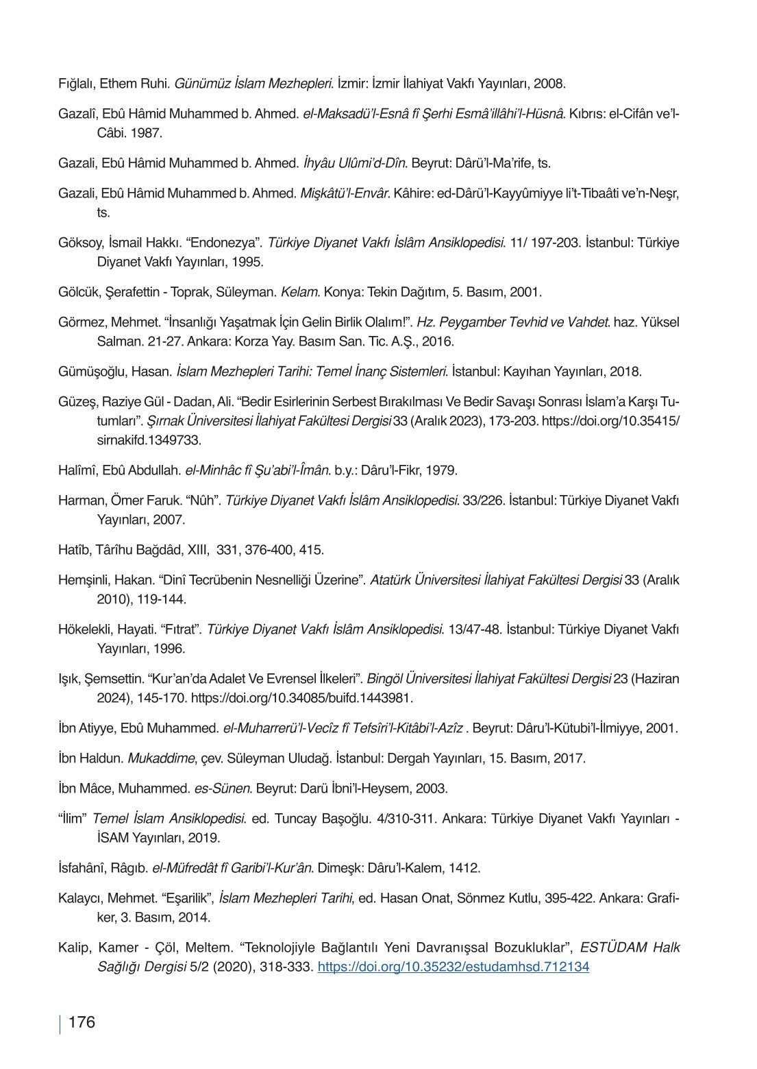 10. Sınıf Meb Yayınları Din Kültürü Ve Ahlak Bilgisi Ders Kitabı Sayfa 176 Cevapları