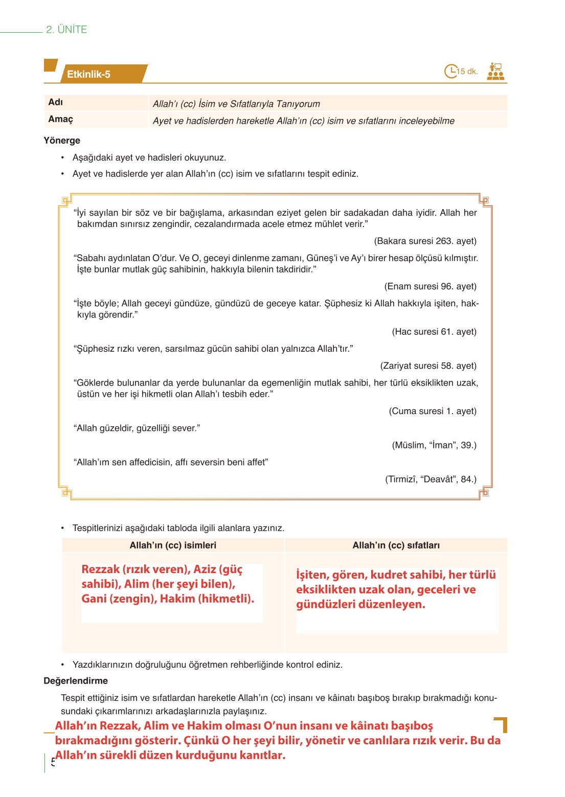 10. Sınıf Meb Yayınları Din Kültürü Ve Ahlak Bilgisi Ders Kitabı Sayfa 58 Cevapları
