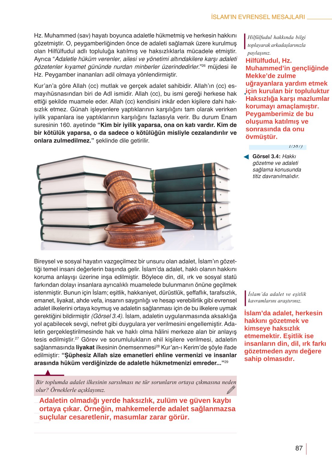 10. Sınıf Meb Yayınları Din Kültürü Ve Ahlak Bilgisi Ders Kitabı Sayfa 87 Cevapları