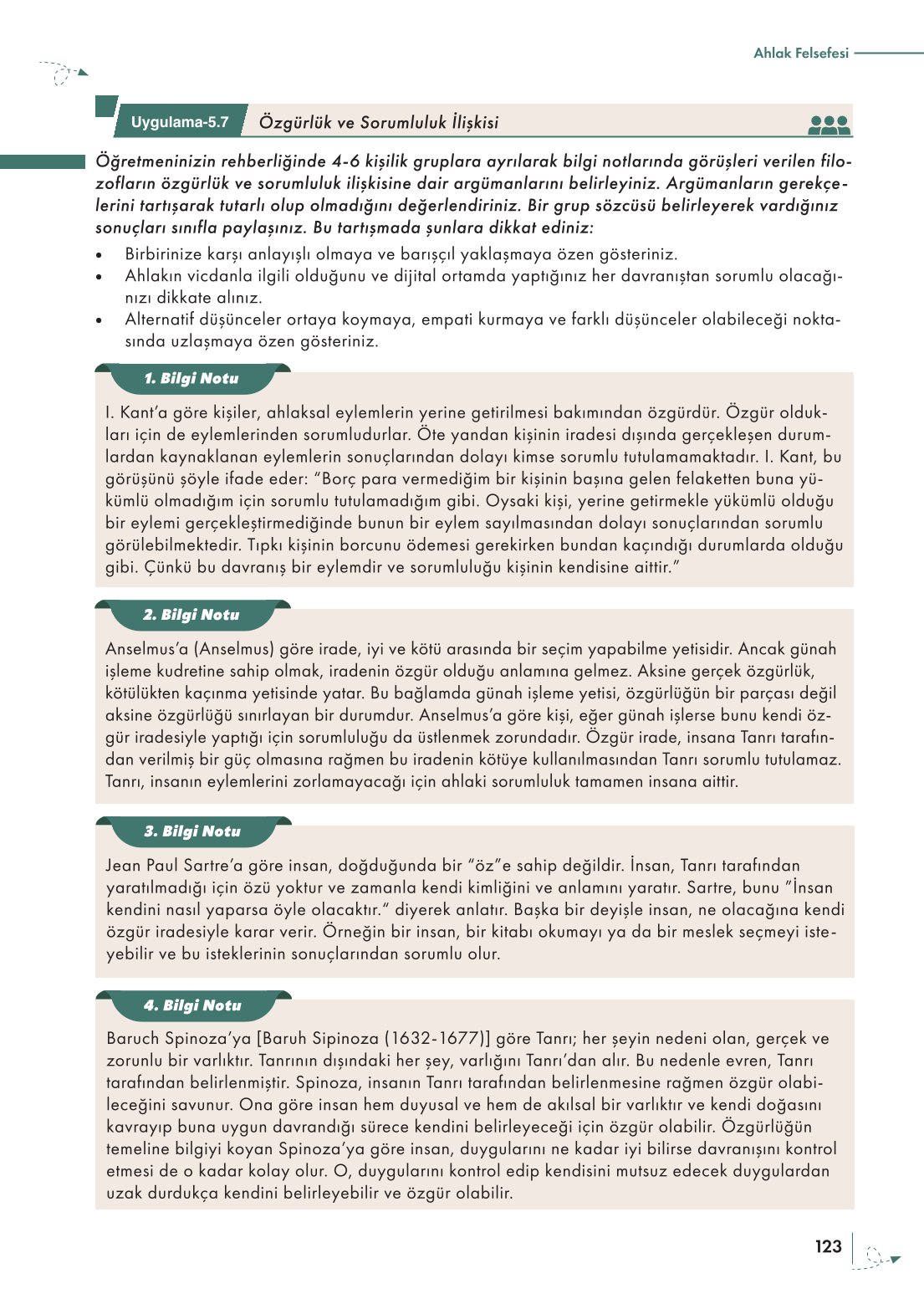 10. Sınıf Meb Yayınları Felsefe Ders Kitabı Sayfa 123 Cevapları