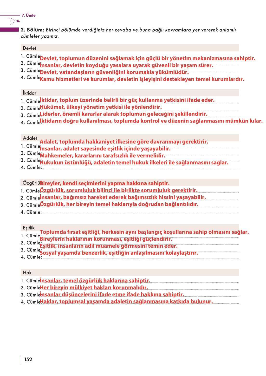 10. Sınıf Meb Yayınları Felsefe Ders Kitabı Sayfa 152 Cevapları