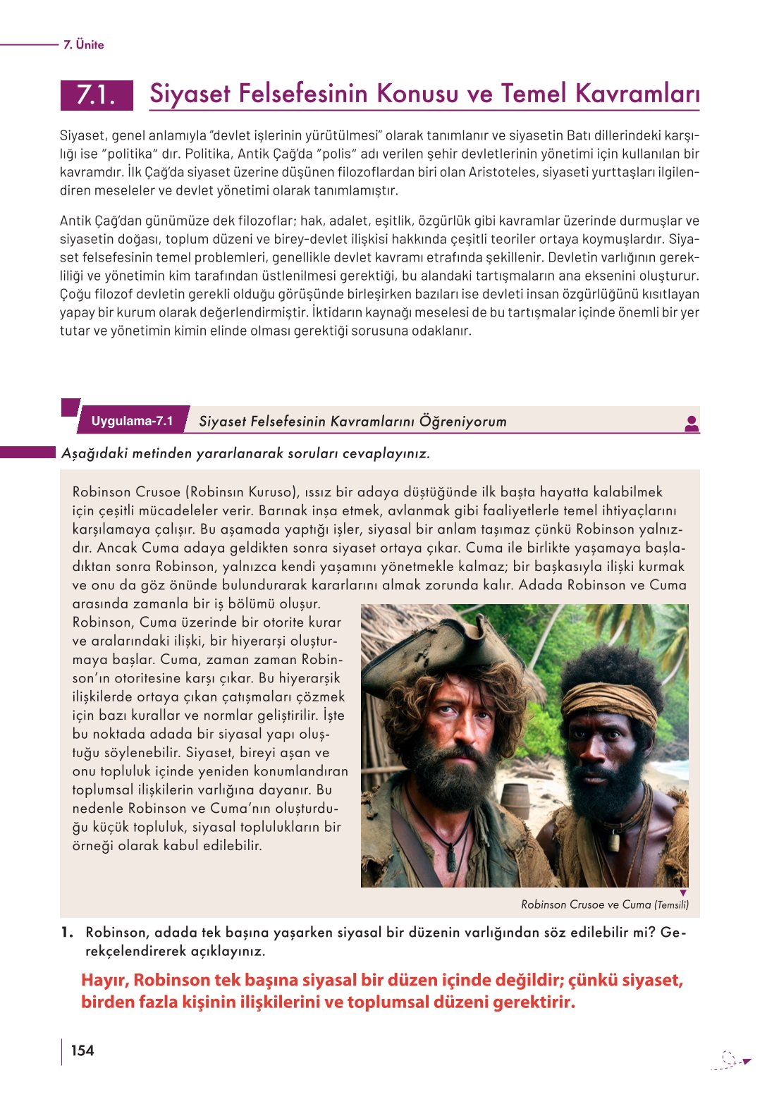 10. Sınıf Meb Yayınları Felsefe Ders Kitabı Sayfa 154 Cevapları