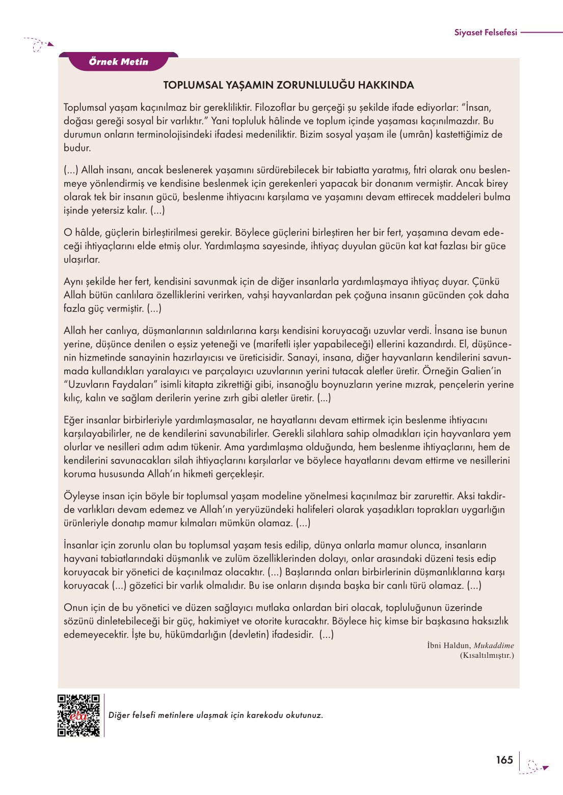 10. Sınıf Meb Yayınları Felsefe Ders Kitabı Sayfa 165 Cevapları