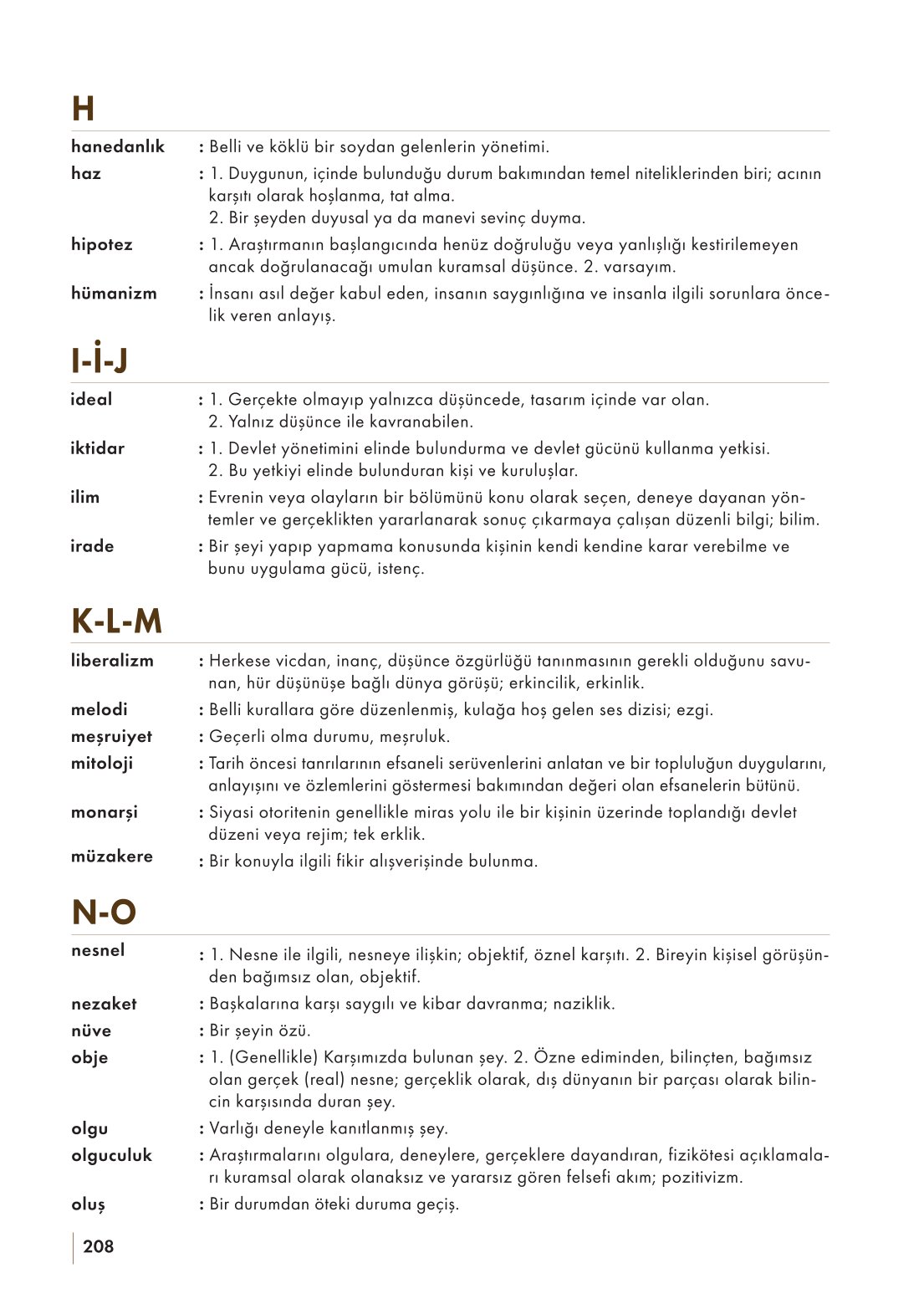 10. Sınıf Meb Yayınları Felsefe Ders Kitabı Sayfa 208 Cevapları