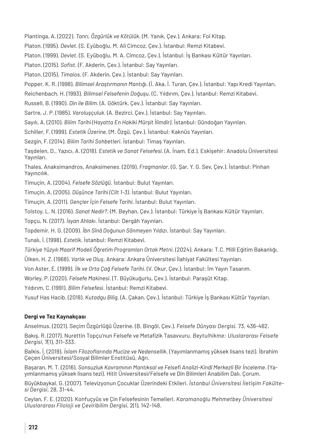 10. Sınıf Meb Yayınları Felsefe Ders Kitabı Sayfa 212 Cevapları