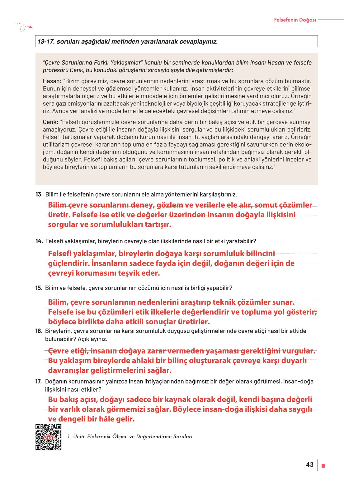 10. Sınıf Meb Yayınları Felsefe Ders Kitabı Sayfa 43 Cevapları 10. Sınıf Meb Yayınları Felsefe Ders Kitabı Sayfa 43 Cevapları