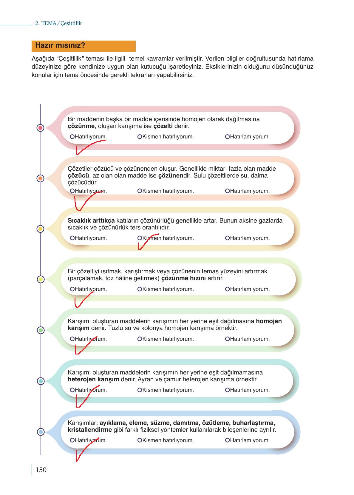 10. Sınıf Meb Yayınları Kimya Ders Kitabı Sayfa 150 Cevapları