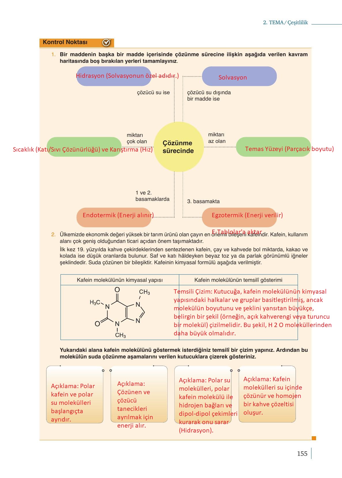10. Sınıf Meb Yayınları Kimya Ders Kitabı Sayfa 155 Cevapları