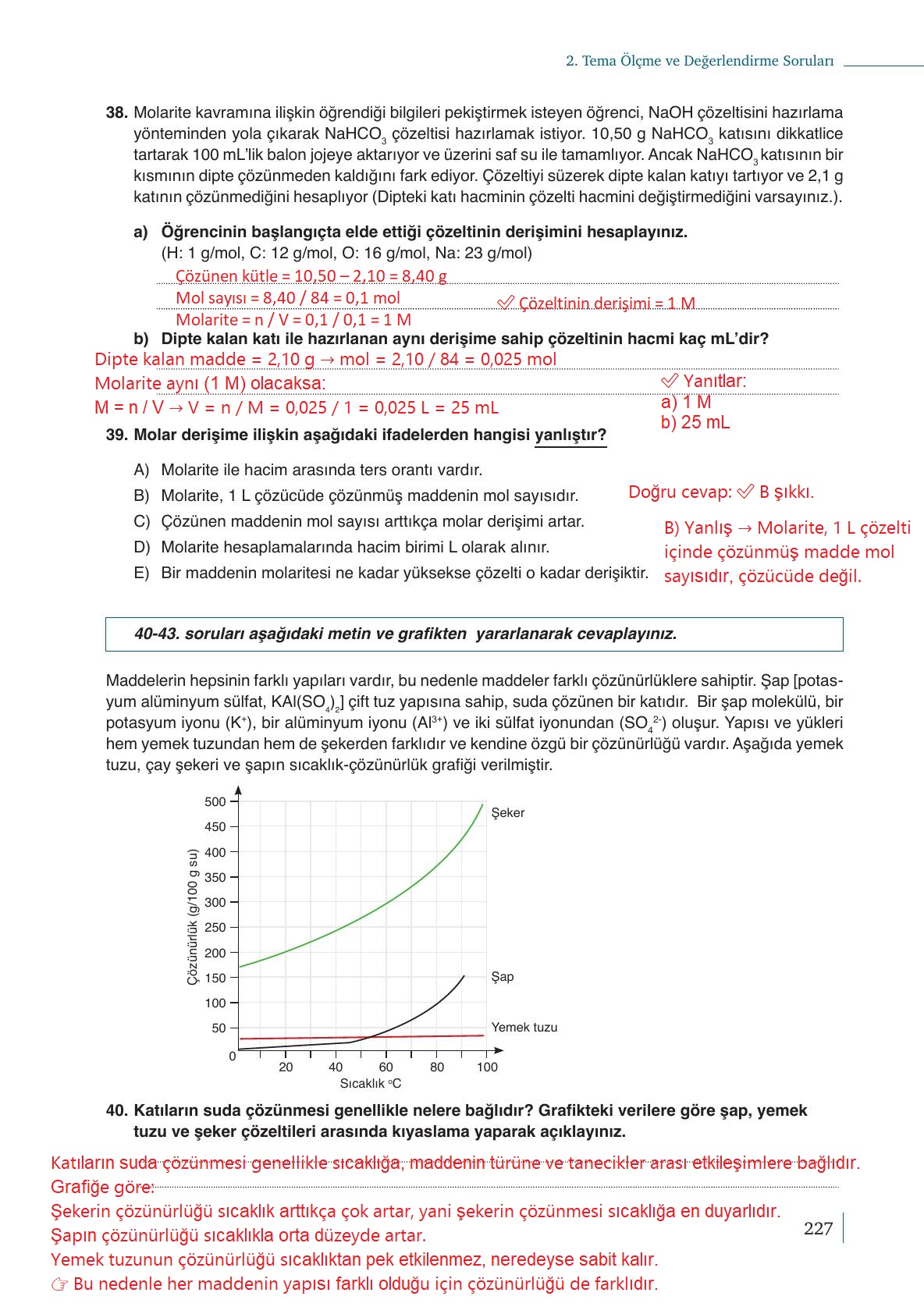 10. Sınıf Meb Yayınları Kimya Ders Kitabı Sayfa 227 Cevapları