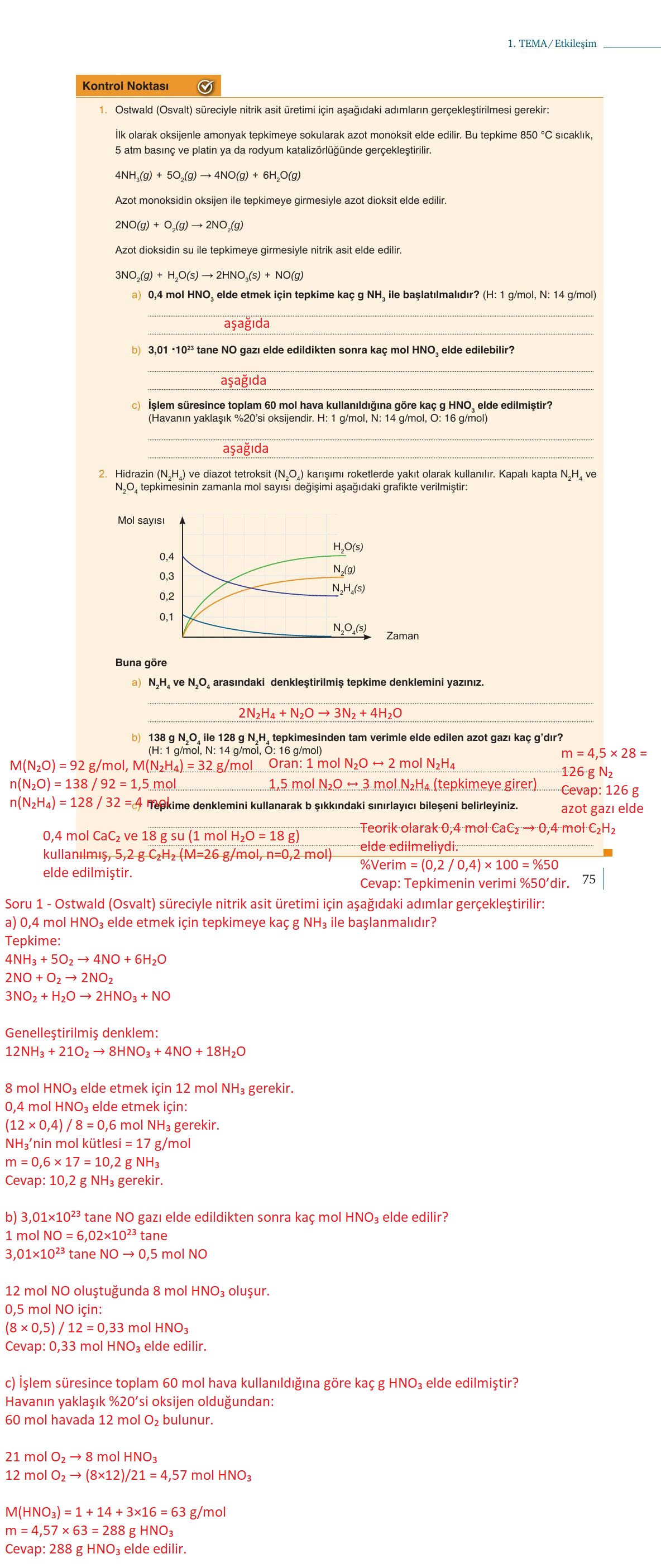 10. Sınıf Meb Yayınları Kimya Ders Kitabı Sayfa 75 Cevapları