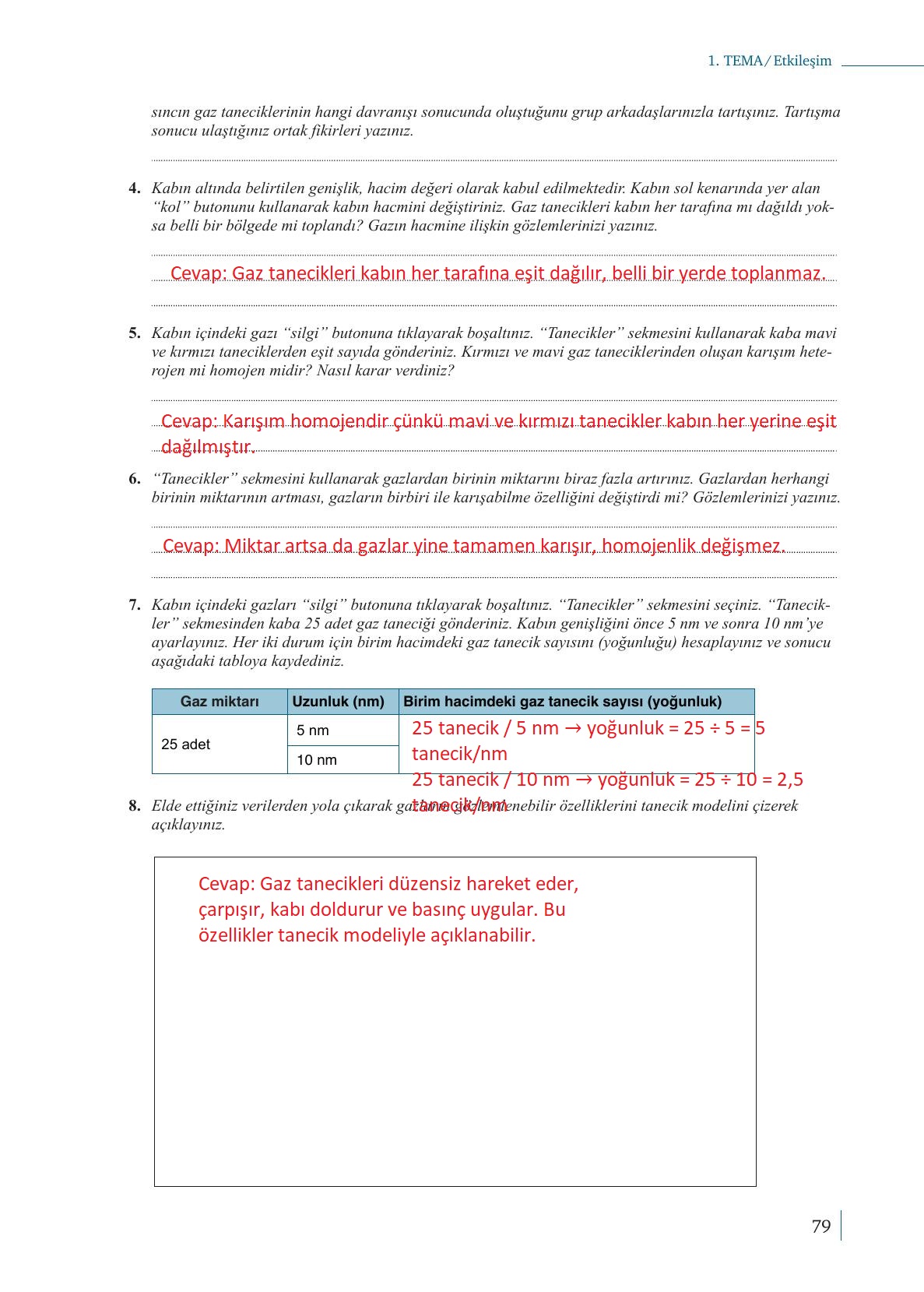 10. Sınıf Meb Yayınları Kimya Ders Kitabı Sayfa 79 Cevapları