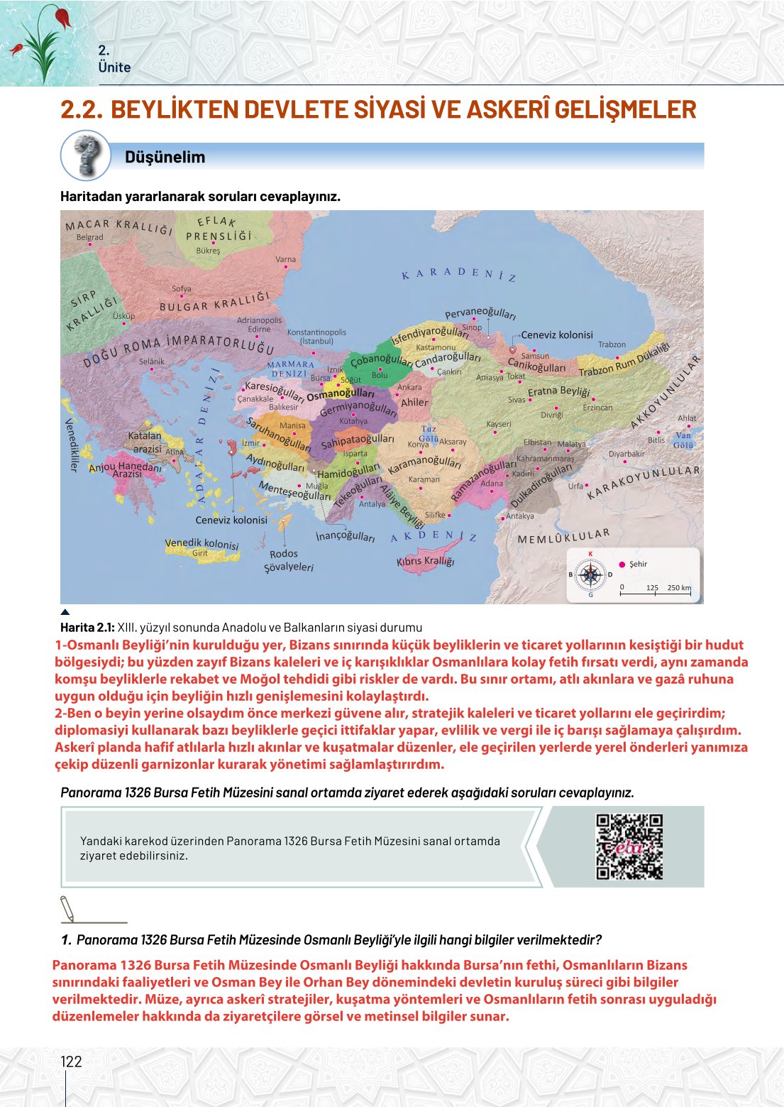 10. Sınıf Meb Yayınları Tarih Ders Kitabı Sayfa 122 Cevapları