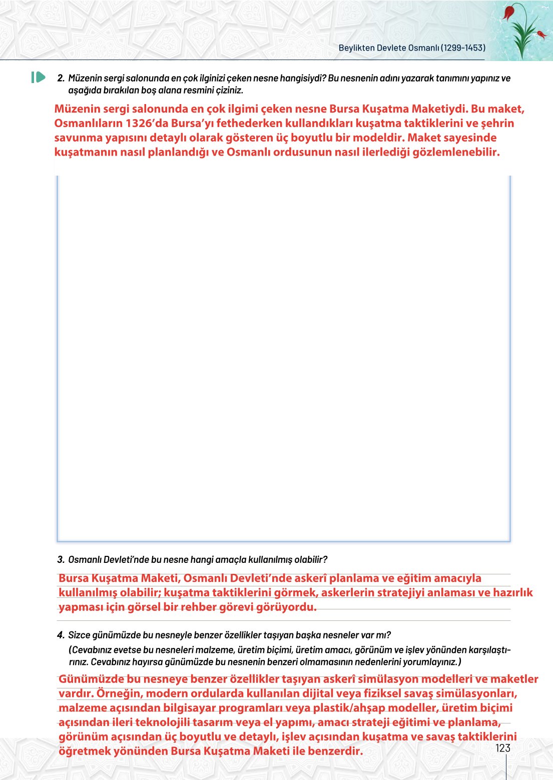 10. Sınıf Meb Yayınları Tarih Ders Kitabı Sayfa 123 Cevapları