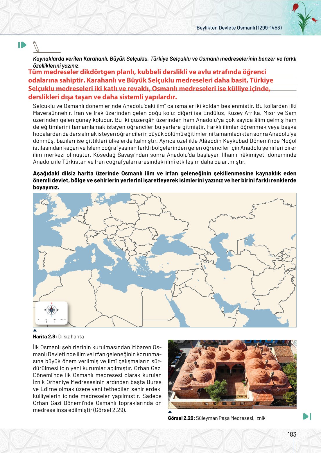 10. Sınıf Meb Yayınları Tarih Ders Kitabı Sayfa 183 Cevapları