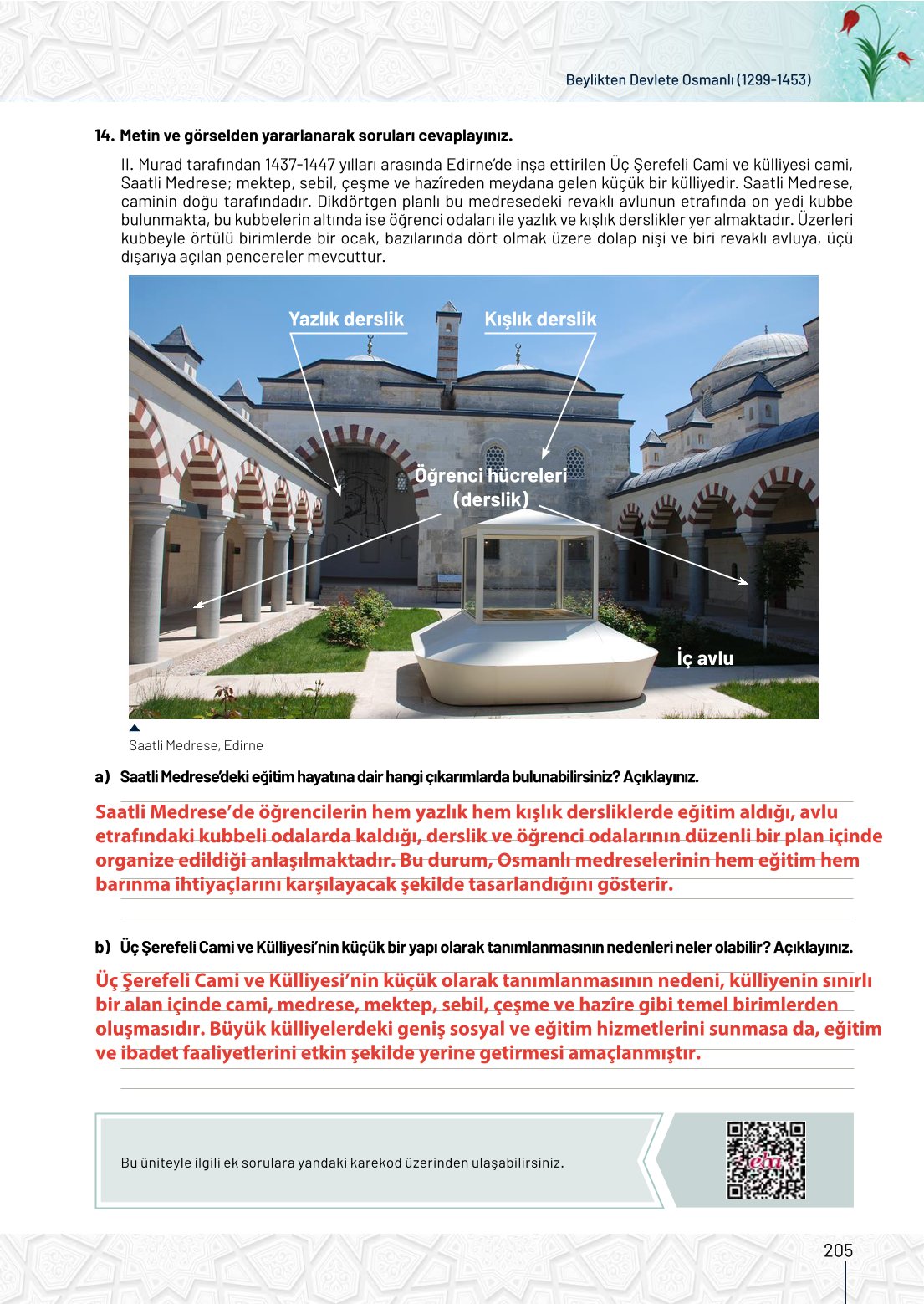 10. Sınıf Meb Yayınları Tarih Ders Kitabı Sayfa 205 Cevapları