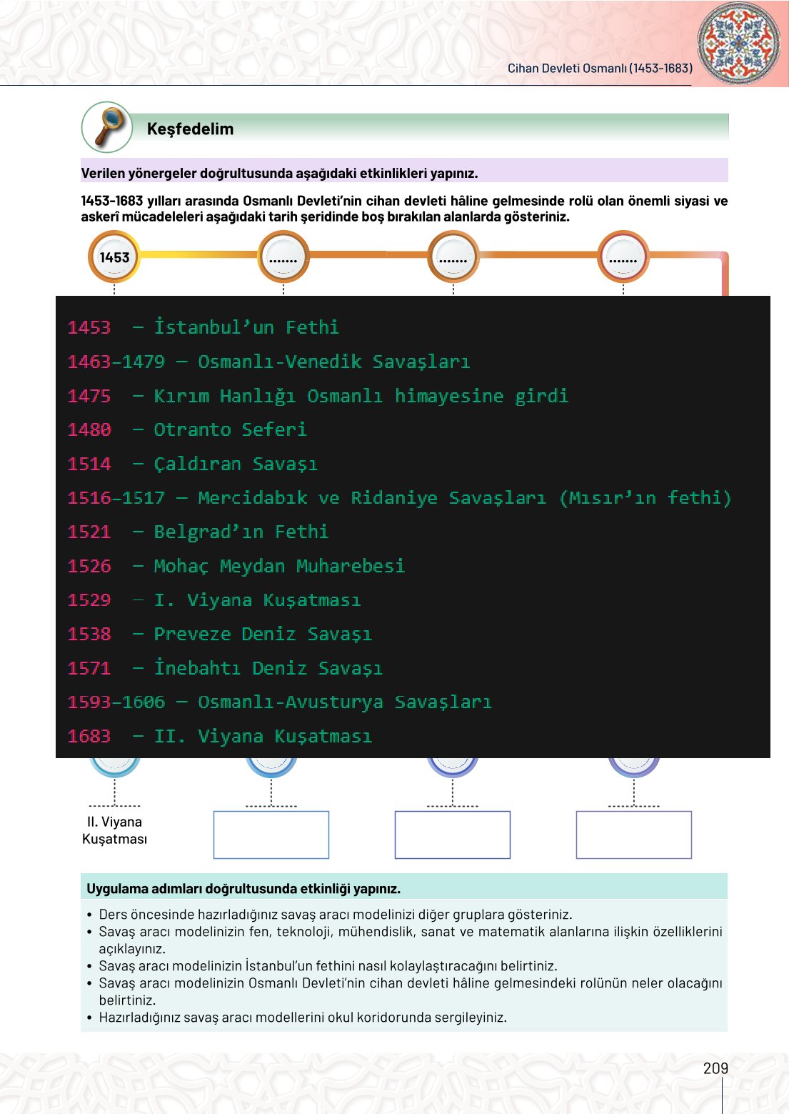 10. Sınıf Meb Yayınları Tarih Ders Kitabı Sayfa 209 Cevapları