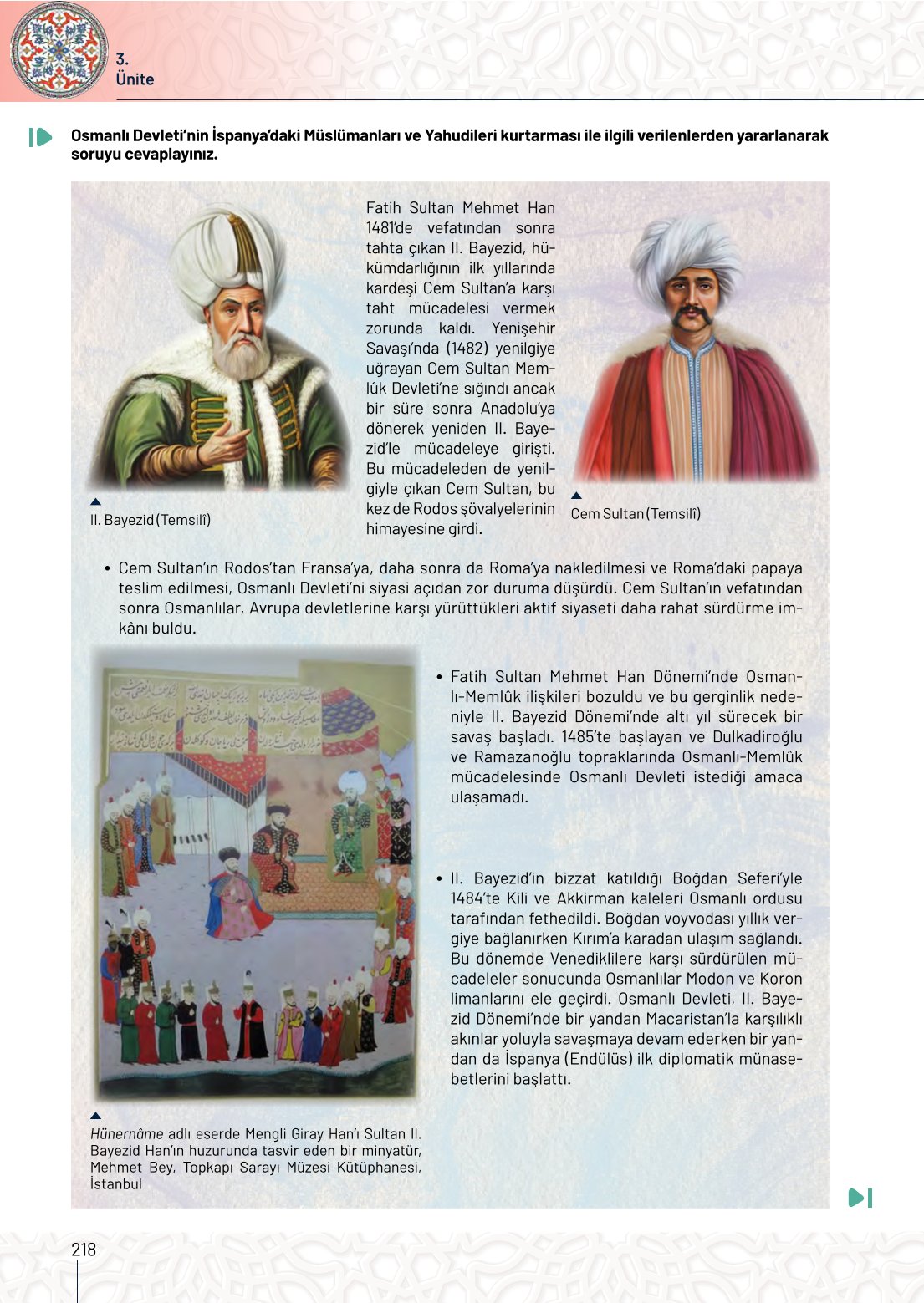 10. Sınıf Meb Yayınları Tarih Ders Kitabı Sayfa 218 Cevapları