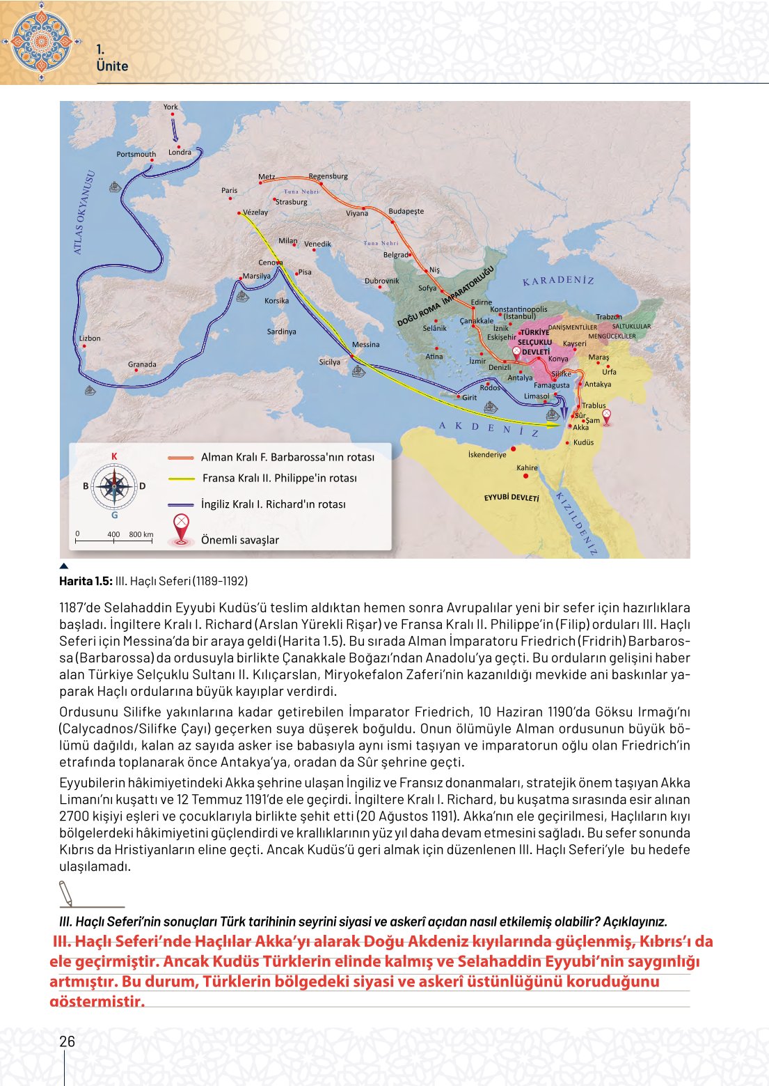 10. Sınıf Meb Yayınları Tarih Ders Kitabı Sayfa 26 Cevapları