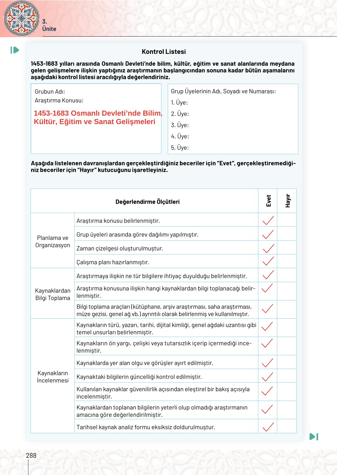 10. Sınıf Meb Yayınları Tarih Ders Kitabı Sayfa 288 Cevapları 10. Sınıf Meb Yayınları Tarih Ders Kitabı Sayfa 288 Cevapları