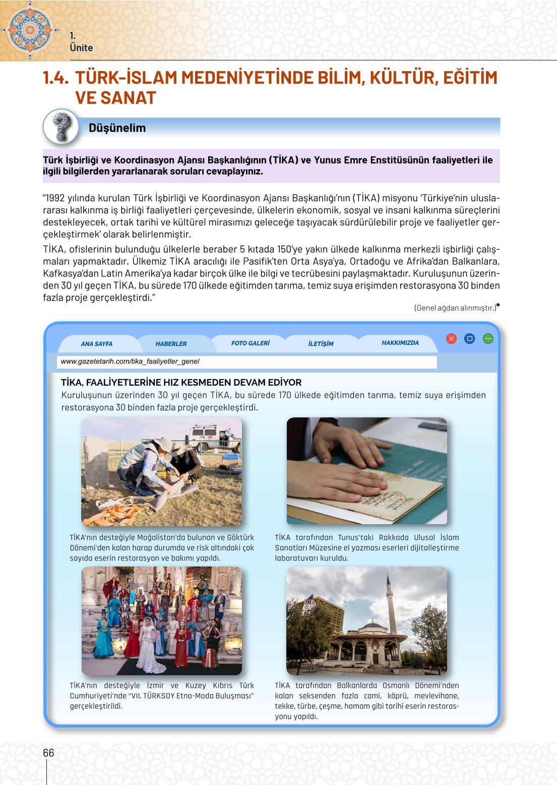 10. Sınıf Meb Yayınları Tarih Ders Kitabı Sayfa 66 Cevapları
