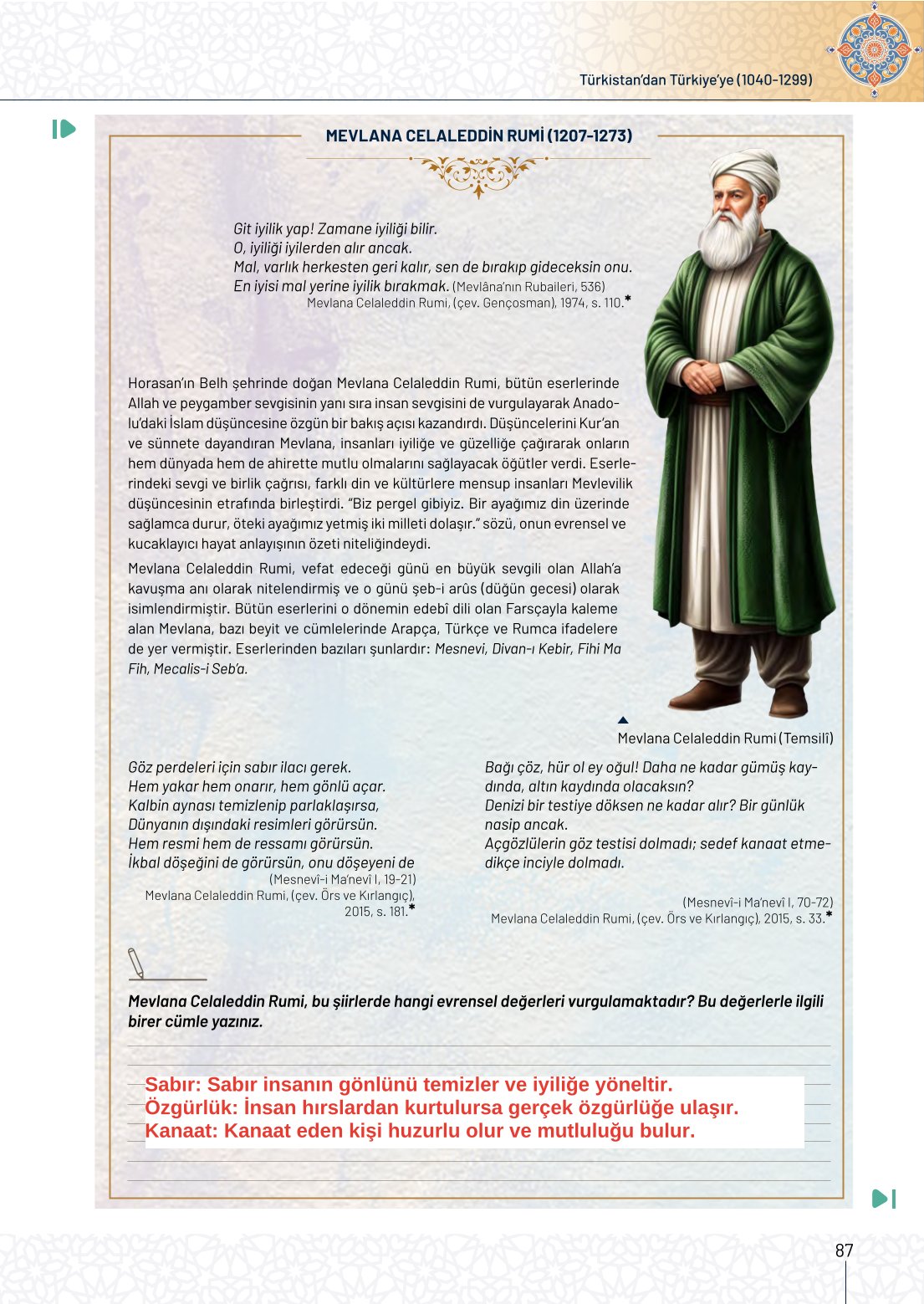 10. Sınıf Meb Yayınları Tarih Ders Kitabı Sayfa 87 Cevapları