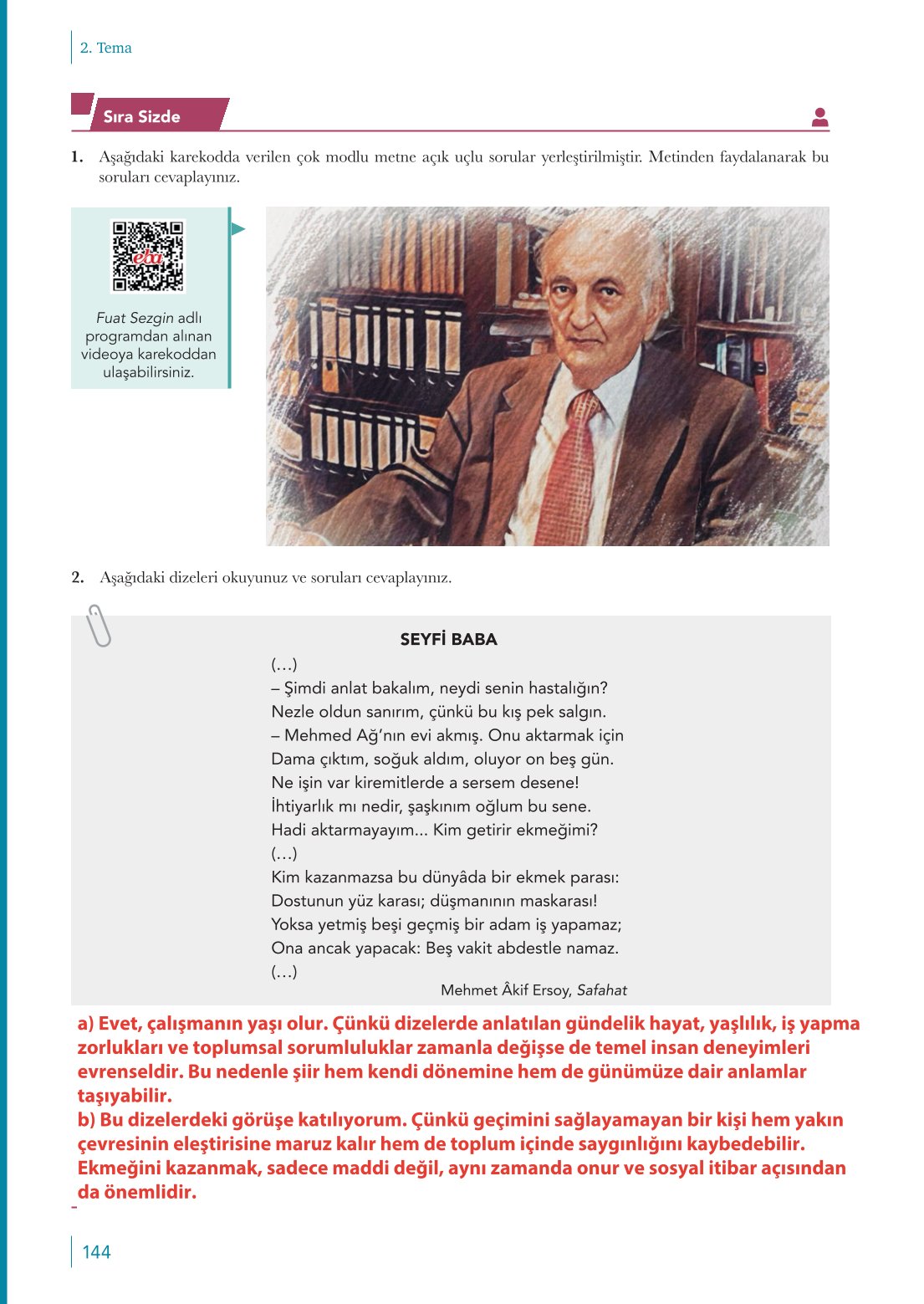 10. Sınıf Meb Yayınları Türk Dili Ve Edebiyatı Ders Kitabı Sayfa 144 Cevapları