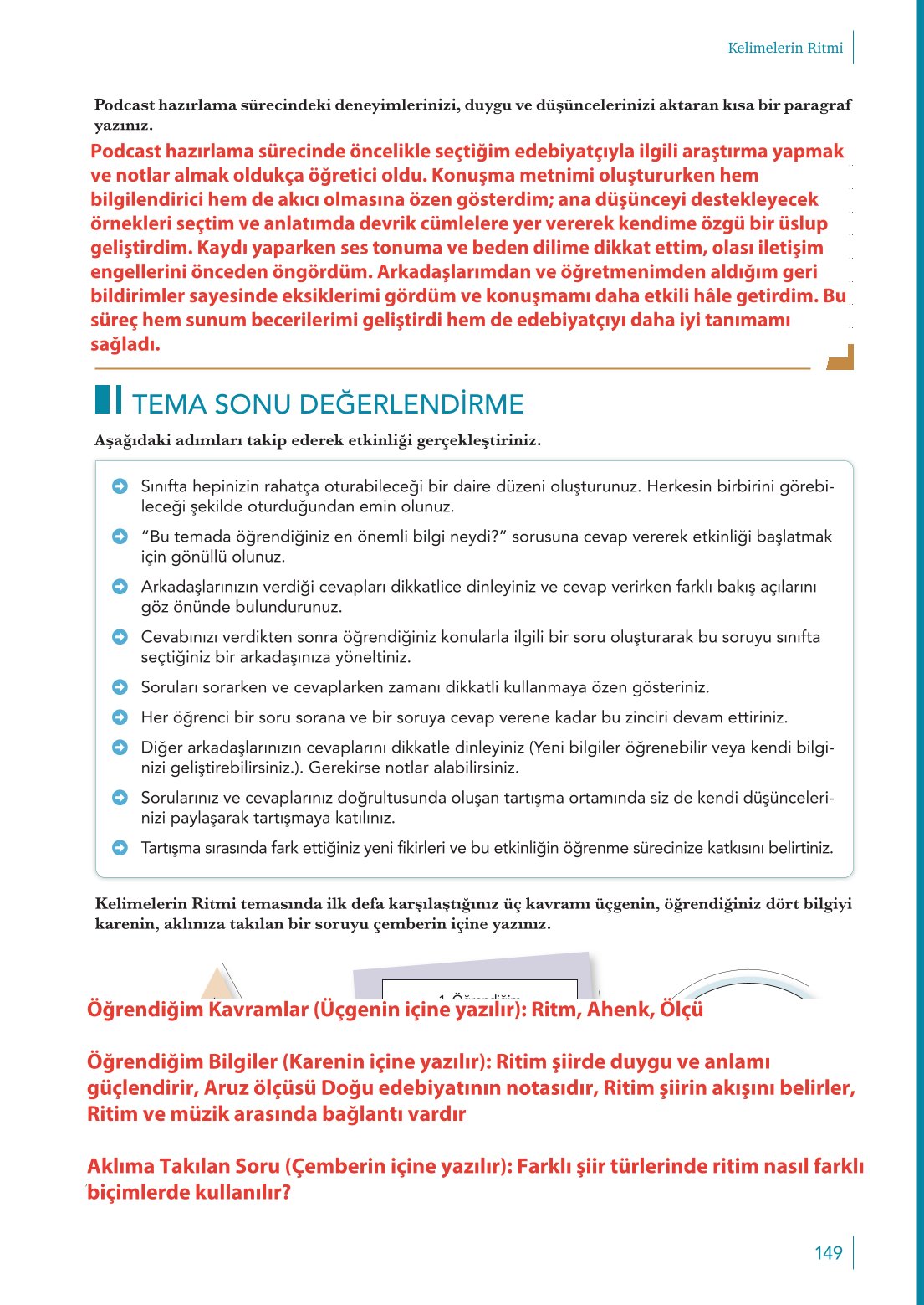 10. Sınıf Meb Yayınları Türk Dili Ve Edebiyatı Ders Kitabı Sayfa 149 Cevapları