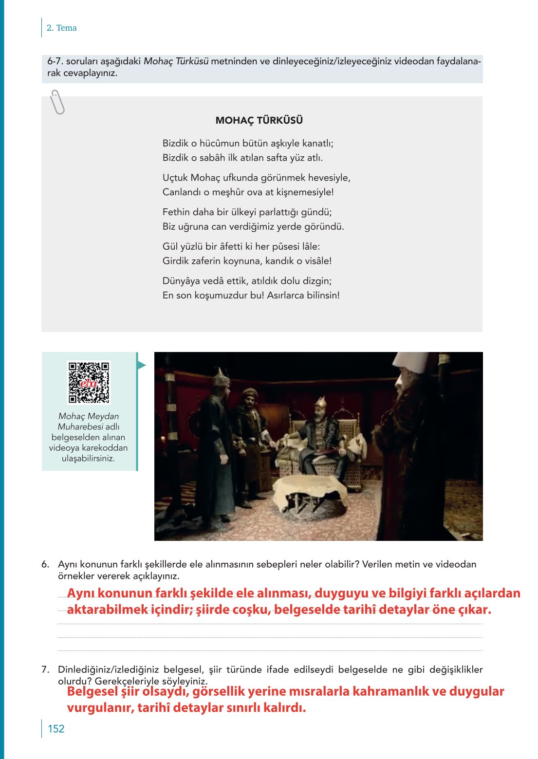 10. Sınıf Meb Yayınları Türk Dili Ve Edebiyatı Ders Kitabı Sayfa 152 Cevapları