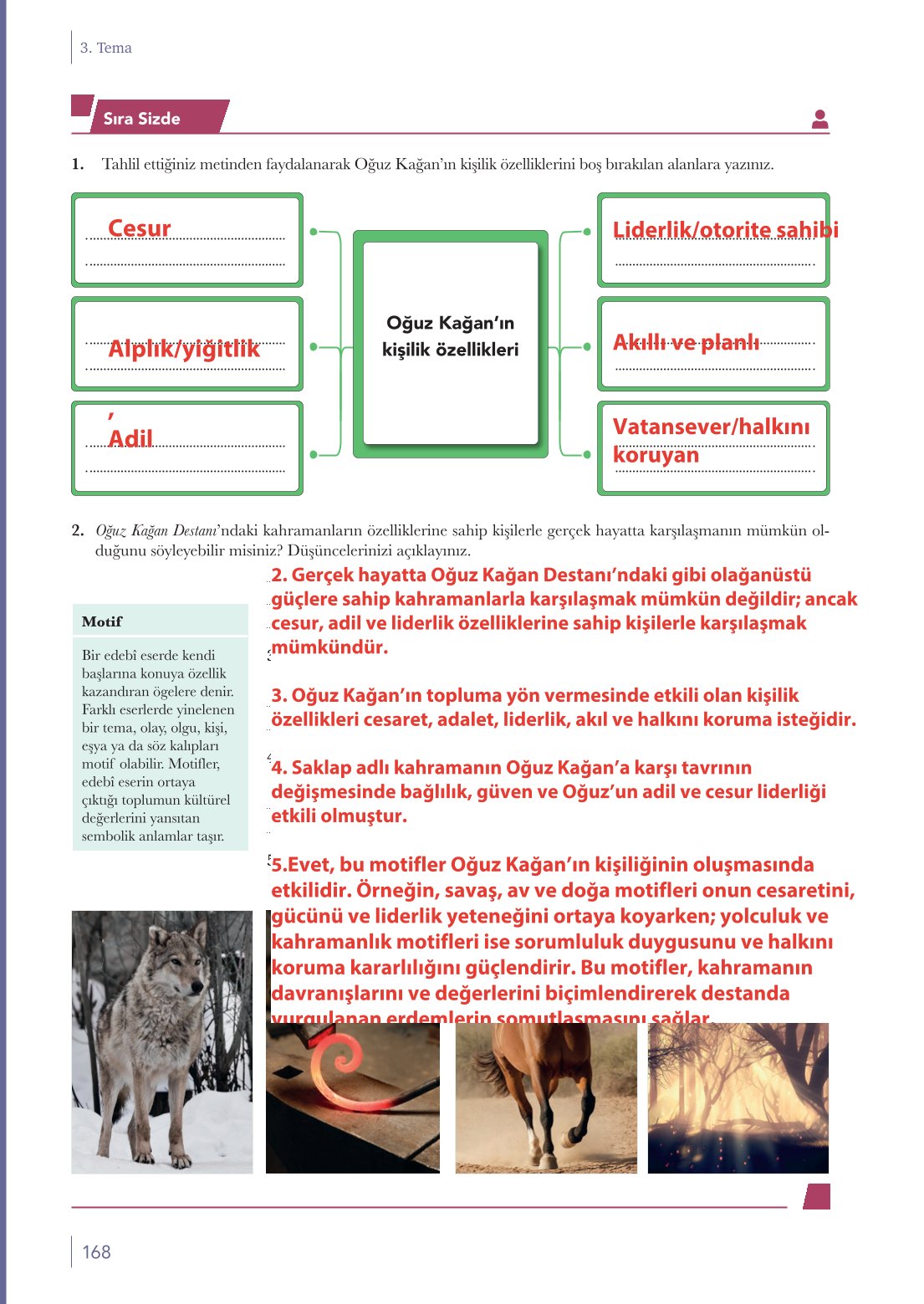 10. Sınıf Meb Yayınları Türk Dili Ve Edebiyatı Ders Kitabı Sayfa 168 Cevapları