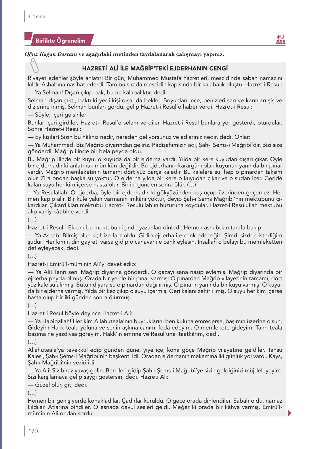 10. Sınıf Meb Yayınları Türk Dili Ve Edebiyatı Ders Kitabı Sayfa 170 Cevapları