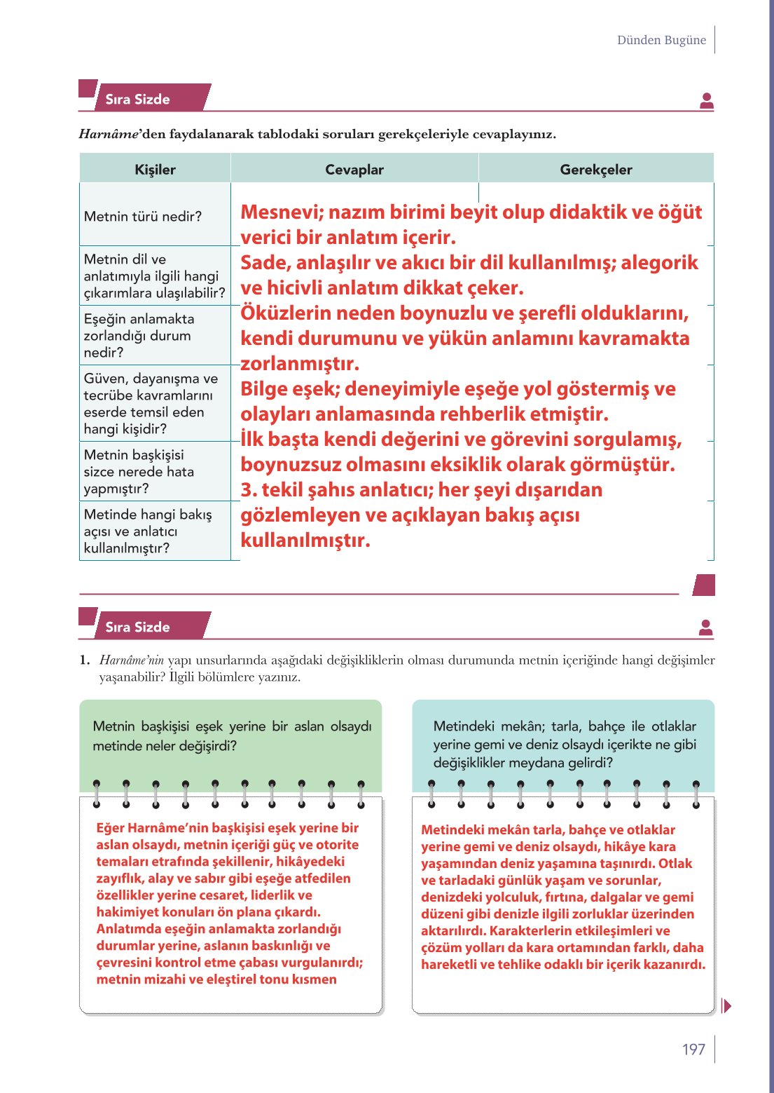 10. Sınıf Meb Yayınları Türk Dili Ve Edebiyatı Ders Kitabı Sayfa 197 Cevapları