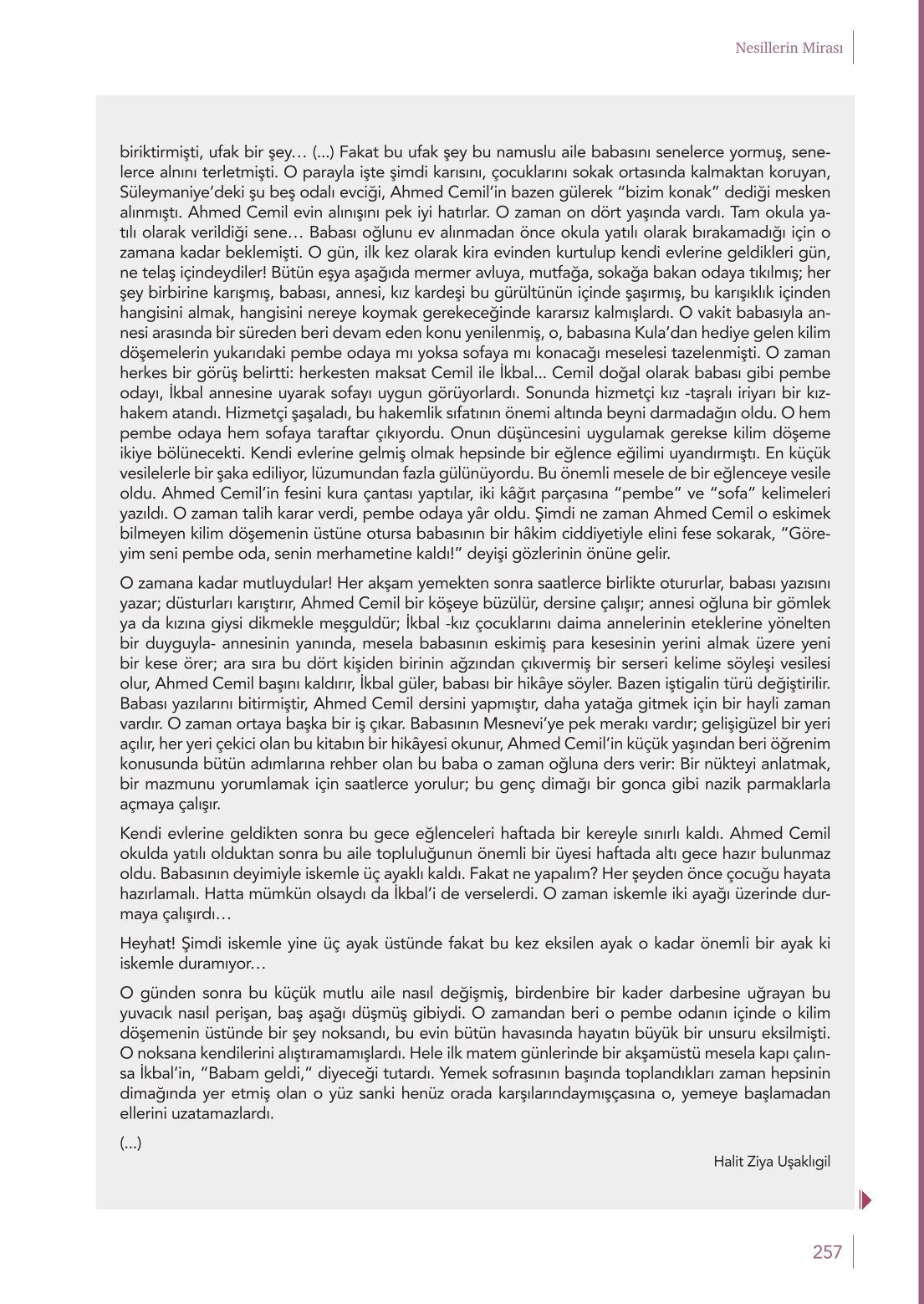 10. Sınıf Meb Yayınları Türk Dili Ve Edebiyatı Ders Kitabı Sayfa 257 Cevapları
