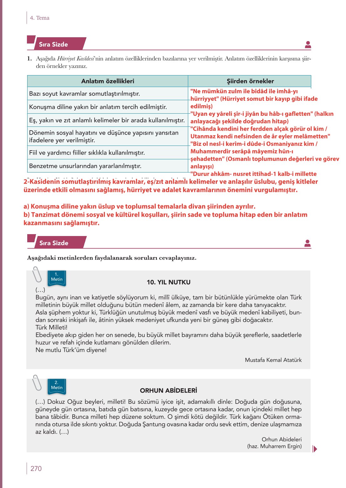10. Sınıf Meb Yayınları Türk Dili Ve Edebiyatı Ders Kitabı Sayfa 270 Cevapları 10. Sınıf Meb Yayınları Türk Dili Ve Edebiyatı Ders Kitabı Sayfa 270 Cevapları
