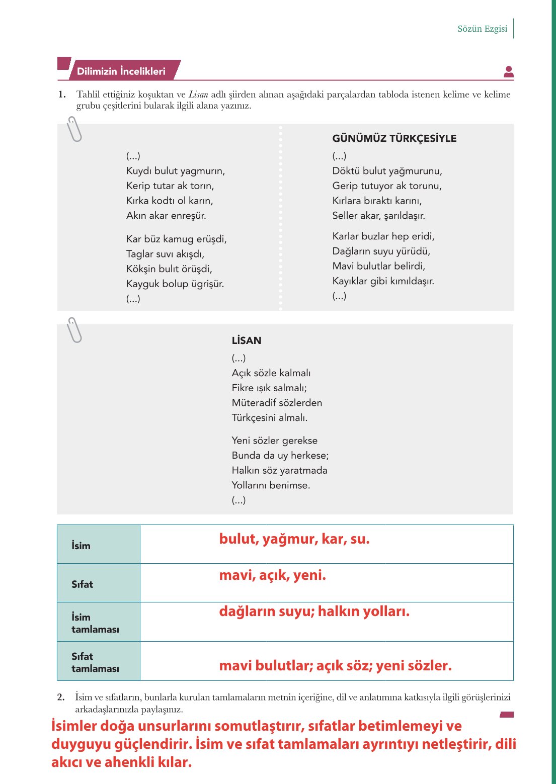 10. Sınıf Meb Yayınları Türk Dili Ve Edebiyatı Ders Kitabı Sayfa 29 Cevapları