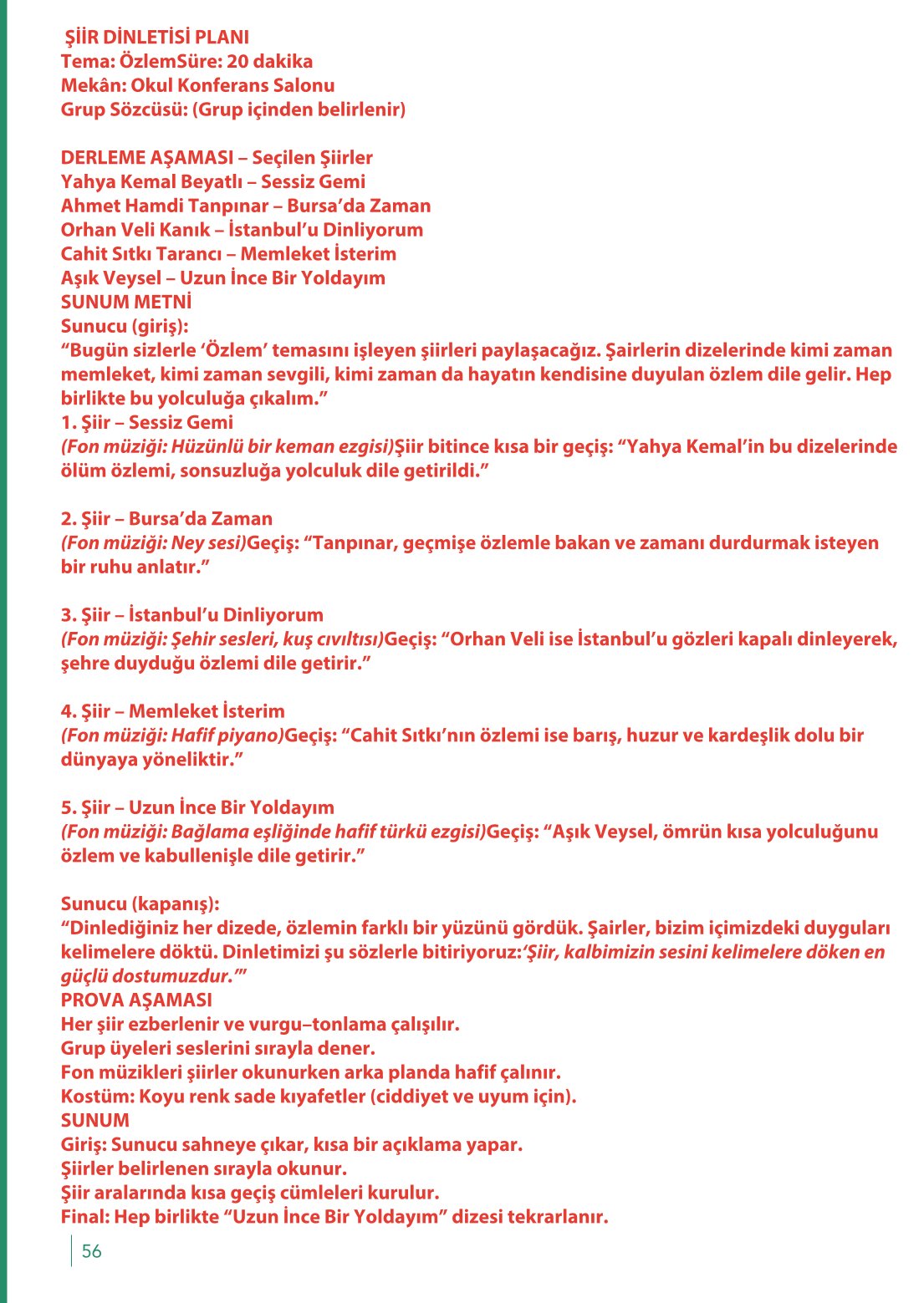 10. Sınıf Meb Yayınları Türk Dili Ve Edebiyatı Ders Kitabı Sayfa 56 Cevapları