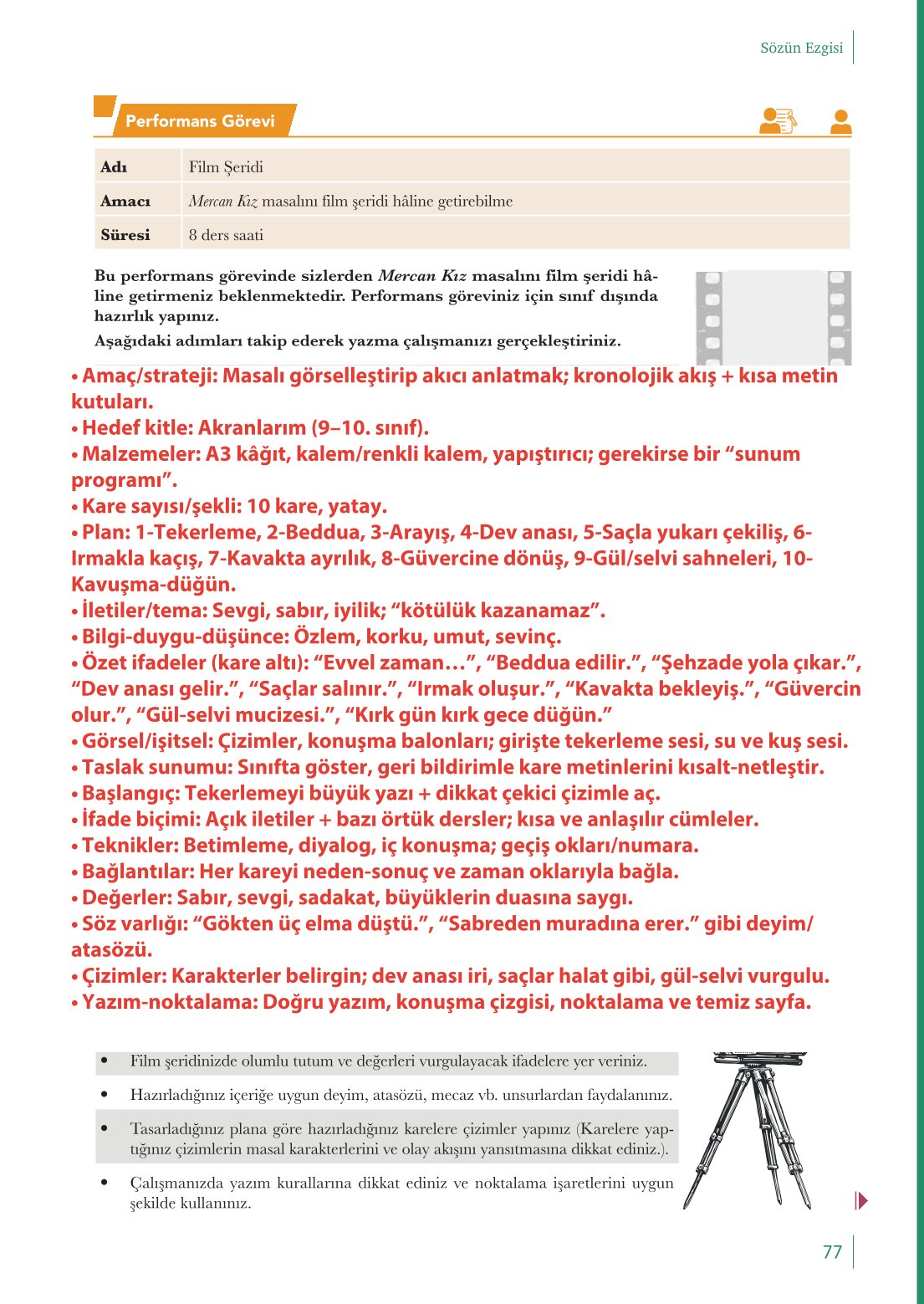 10. Sınıf Meb Yayınları Türk Dili Ve Edebiyatı Ders Kitabı Sayfa 77 Cevapları