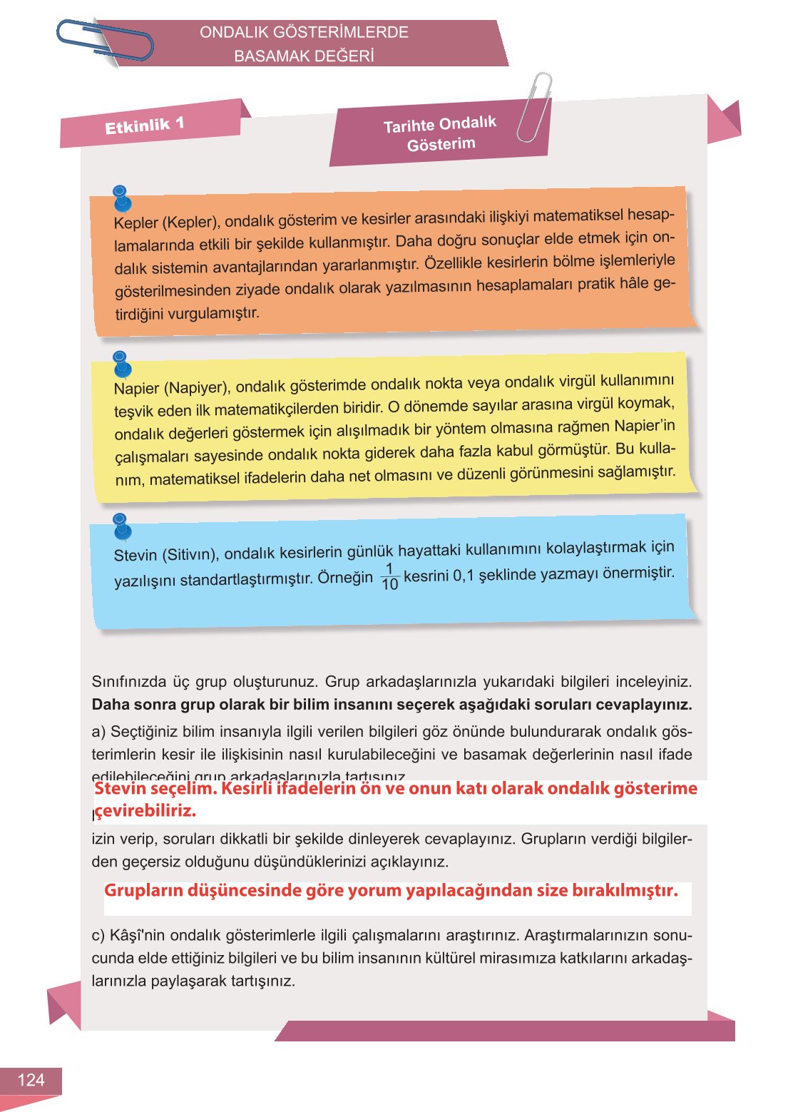 6. Sınıf Meb Yayınları Matematik Ders Kitabı Sayfa 124 Cevapları