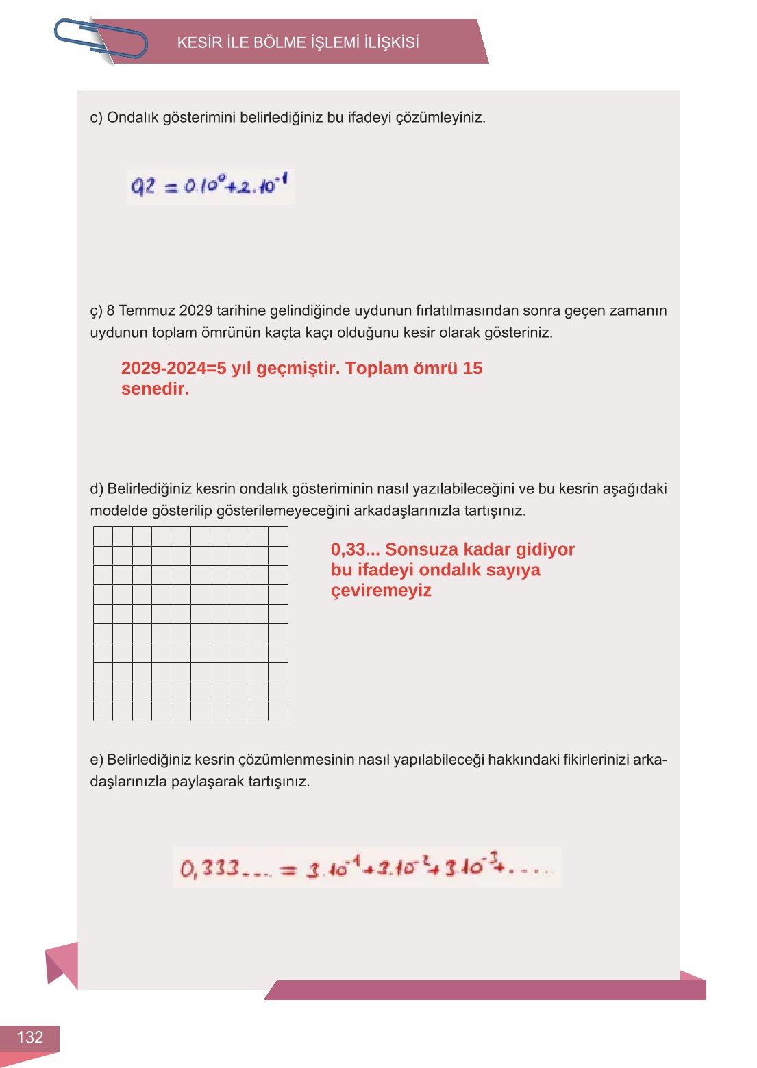 6. Sınıf Meb Yayınları Matematik Ders Kitabı Sayfa 132 Cevapları