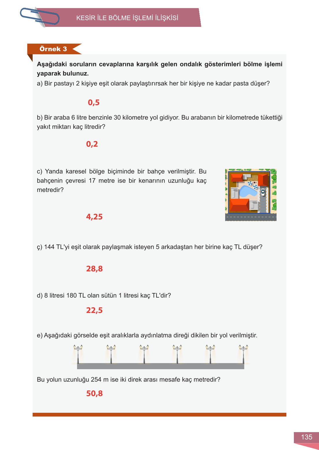 6. Sınıf Meb Yayınları Matematik Ders Kitabı Sayfa 135 Cevapları