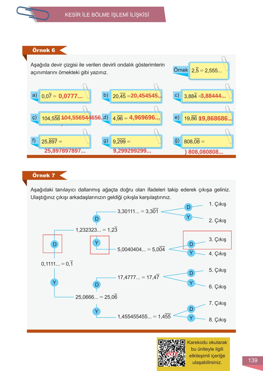 6. Sınıf Meb Yayınları Matematik Ders Kitabı Sayfa 139 Cevapları