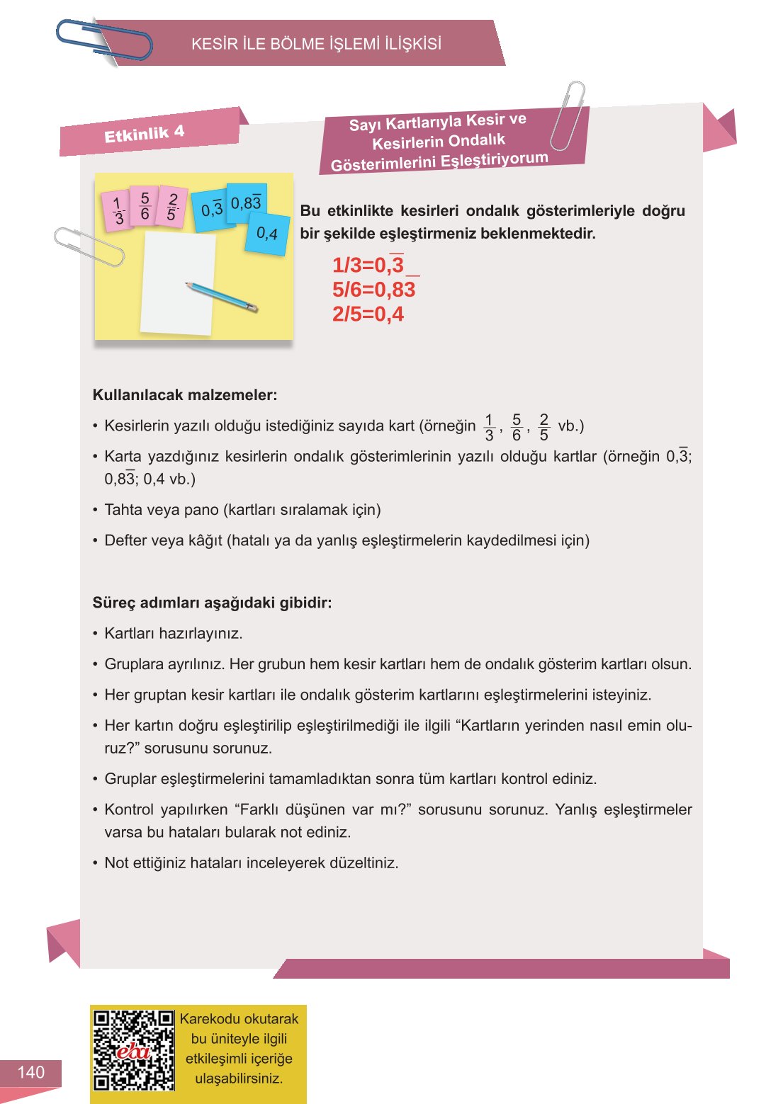 6. Sınıf Meb Yayınları Matematik Ders Kitabı Sayfa 140 Cevapları